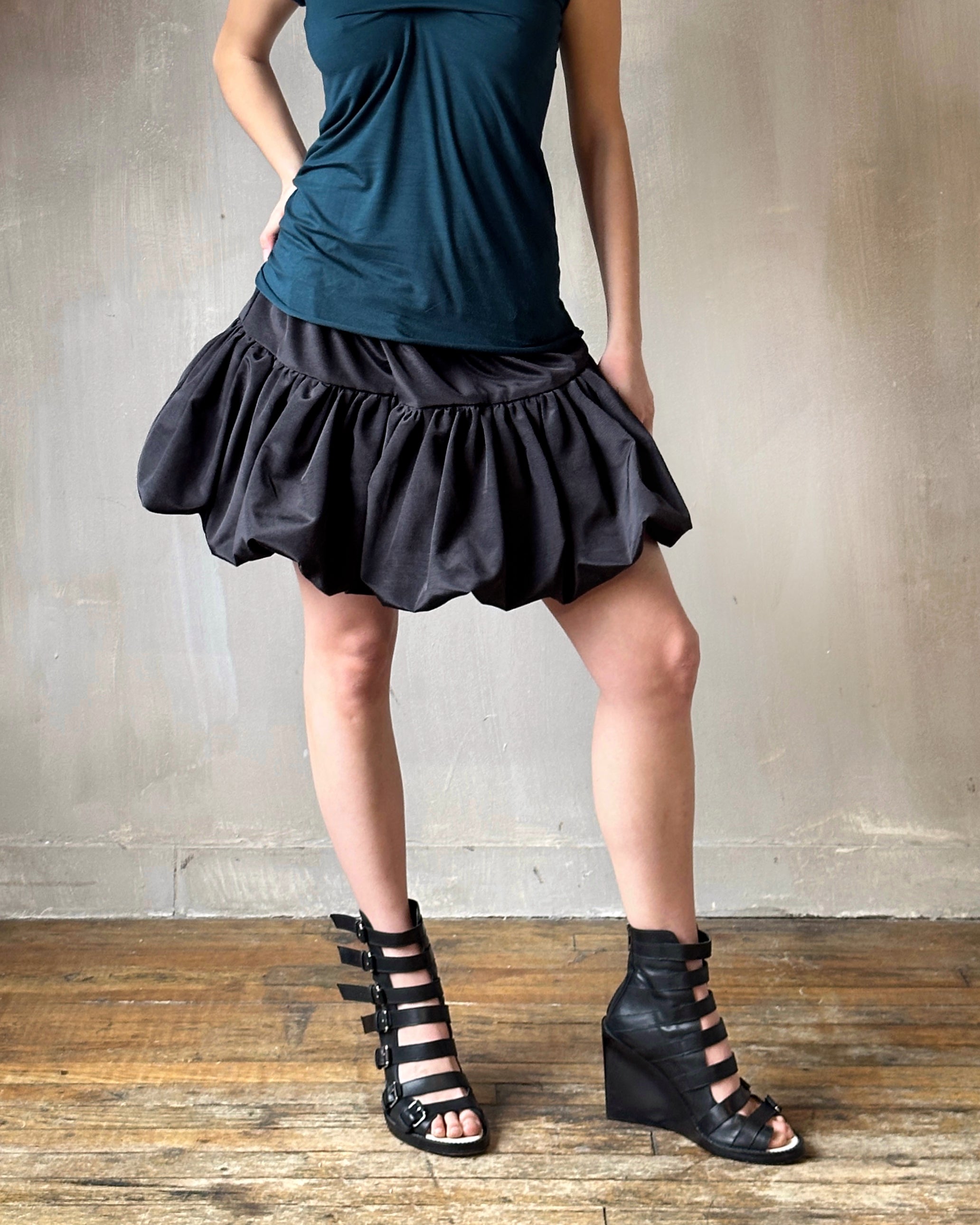 Spring '25: Bubble Skort in Black Twill Taffeta (Pre-Order, Limited Edition)