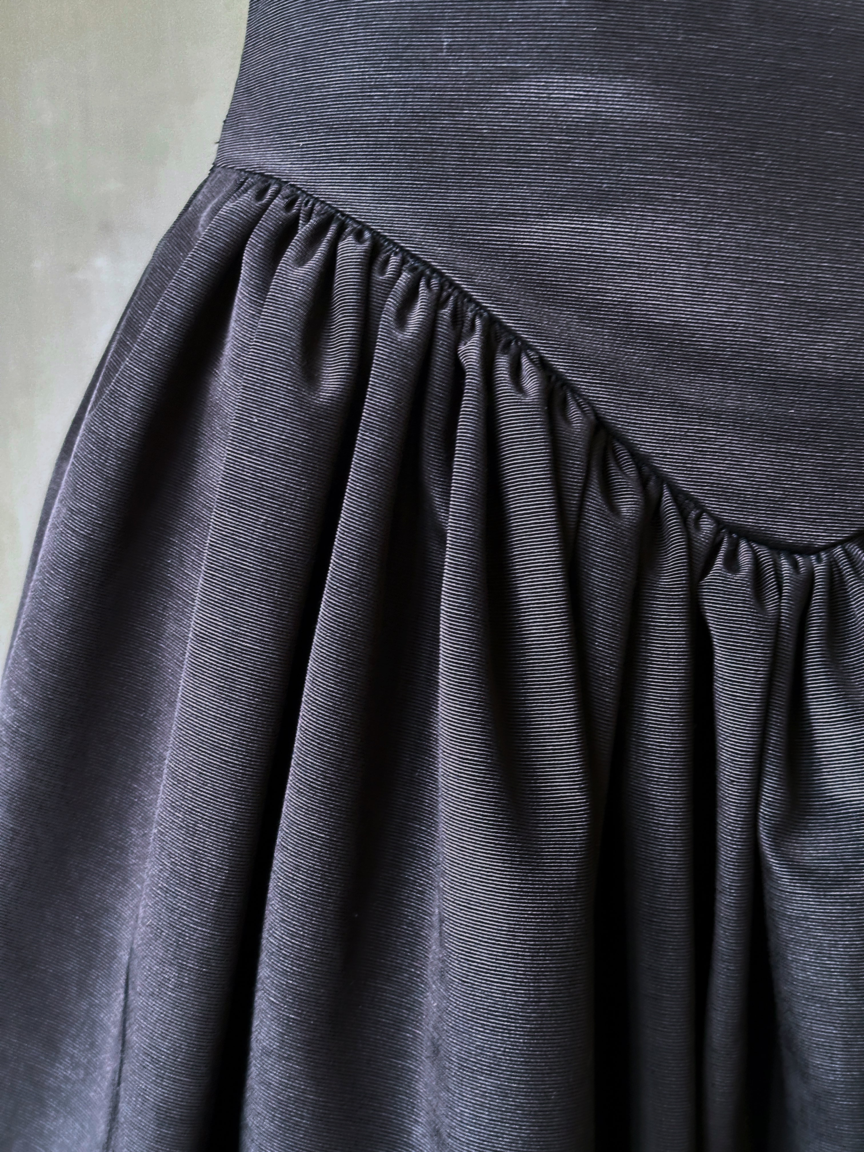 Spring '25: Extended Yoke Petticoat Skirt In Black Twill Taffeta (Pre-Order Limited Edition)