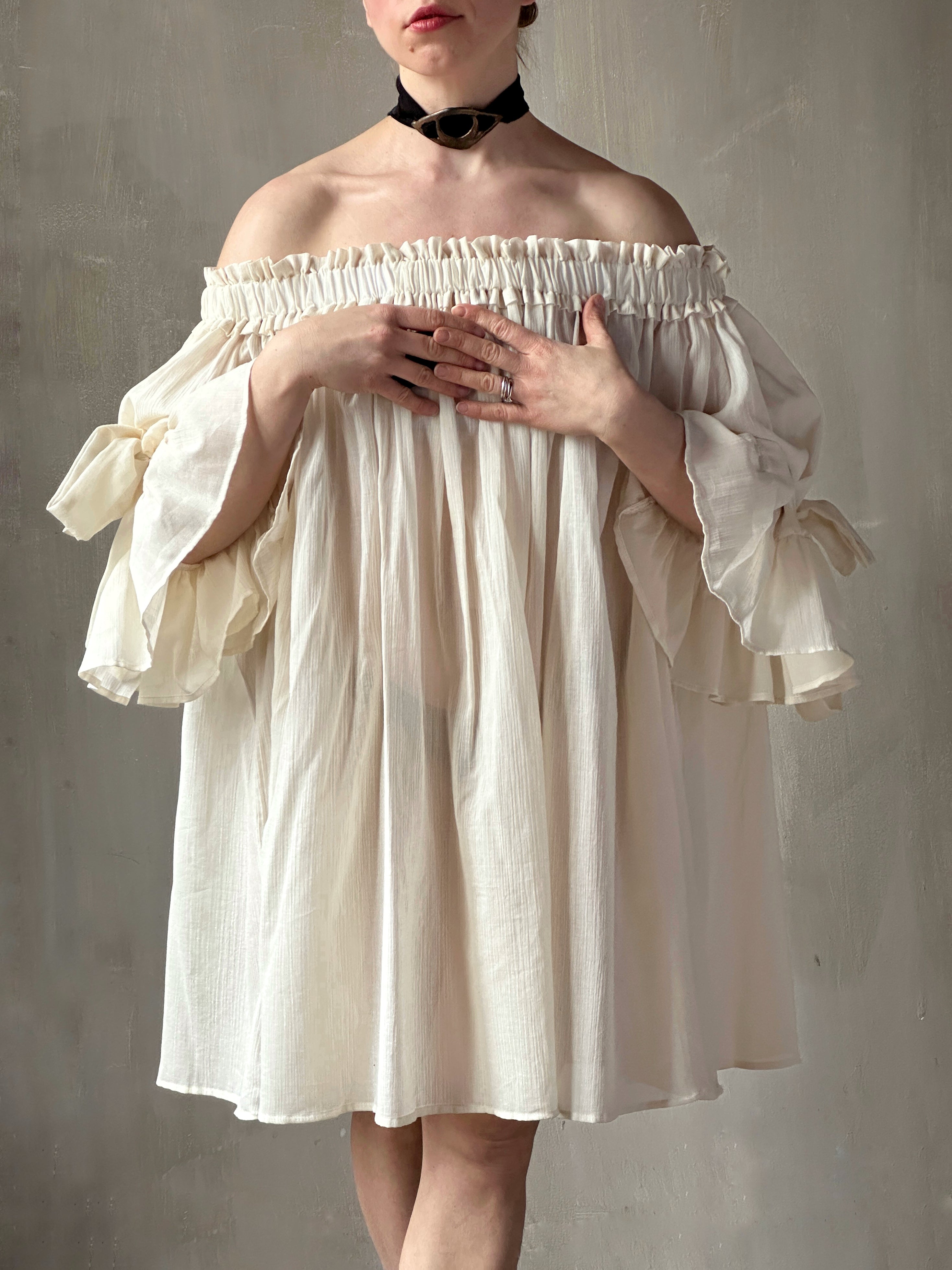 Spring '26: Paperbag Tunic in Parchment Cotton Voile (Pre-Order)