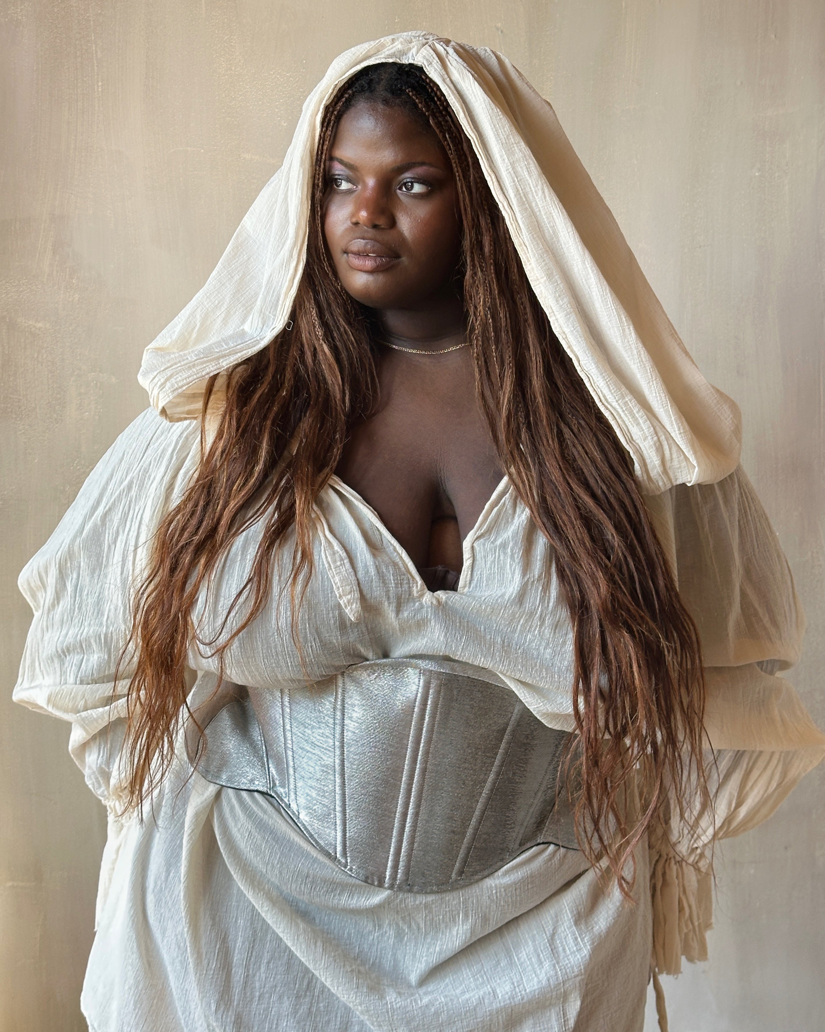 Spring '25: Hooded Alchemist Chemise in Parchment Cotton Gauze (Pre-Order)