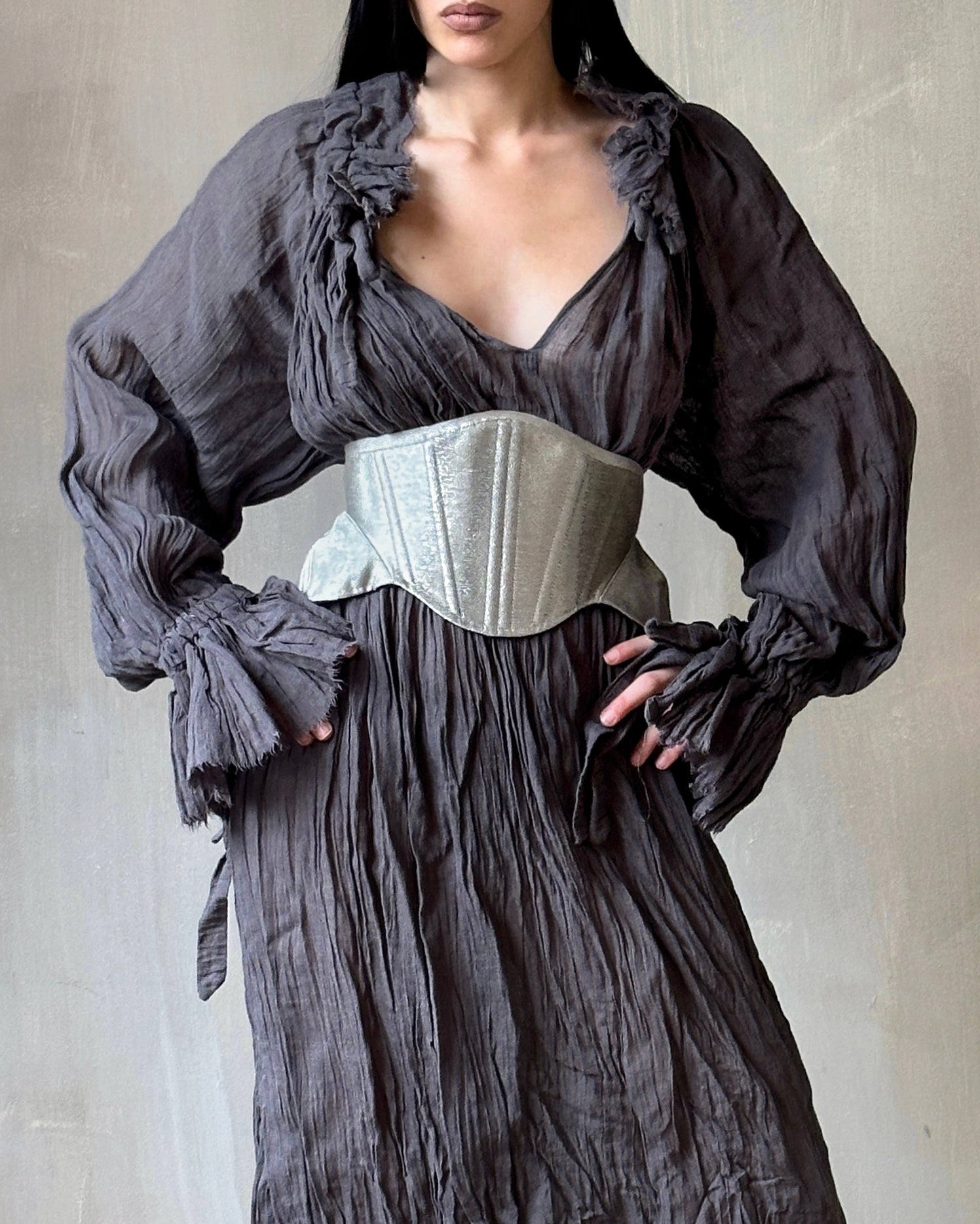 Spring '25: Ultra Maxi Alchemist Chemise in Charcoal Linen (Pre-Order)