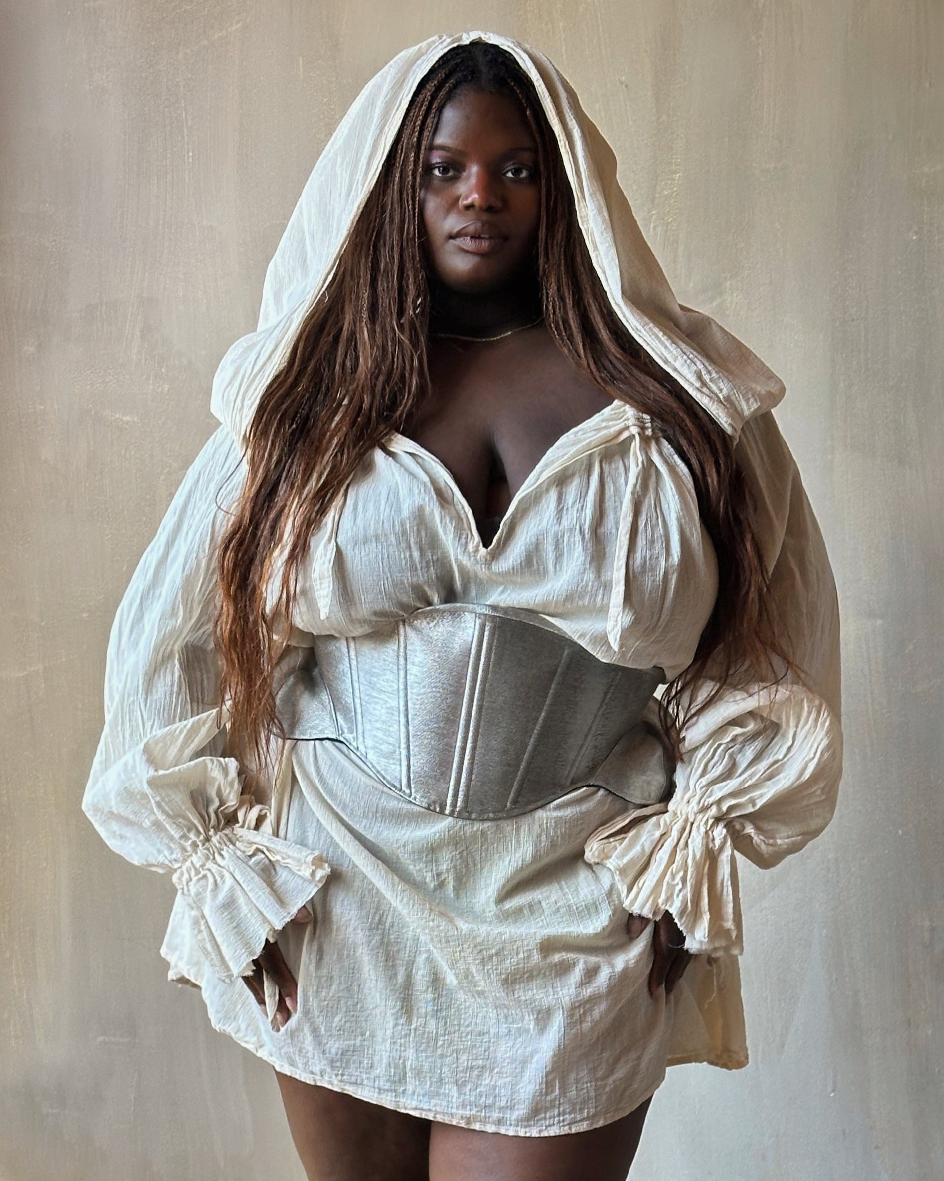 Spring '25: Hooded Alchemist Chemise in Parchment Cotton Gauze (Pre-Order)