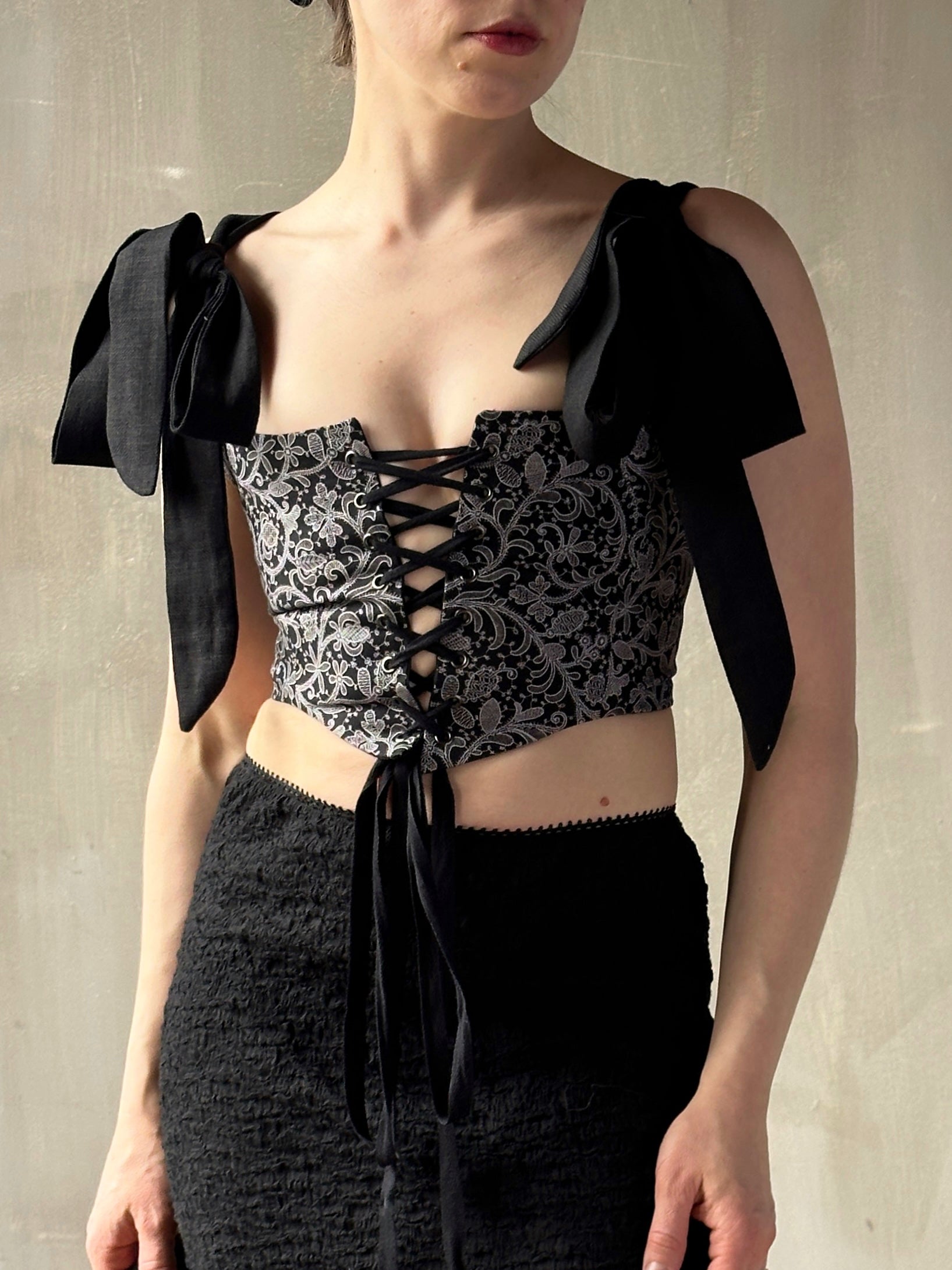 Spring '26: Corset Vest in "Tattoo Lace" Cotton (In Stock)