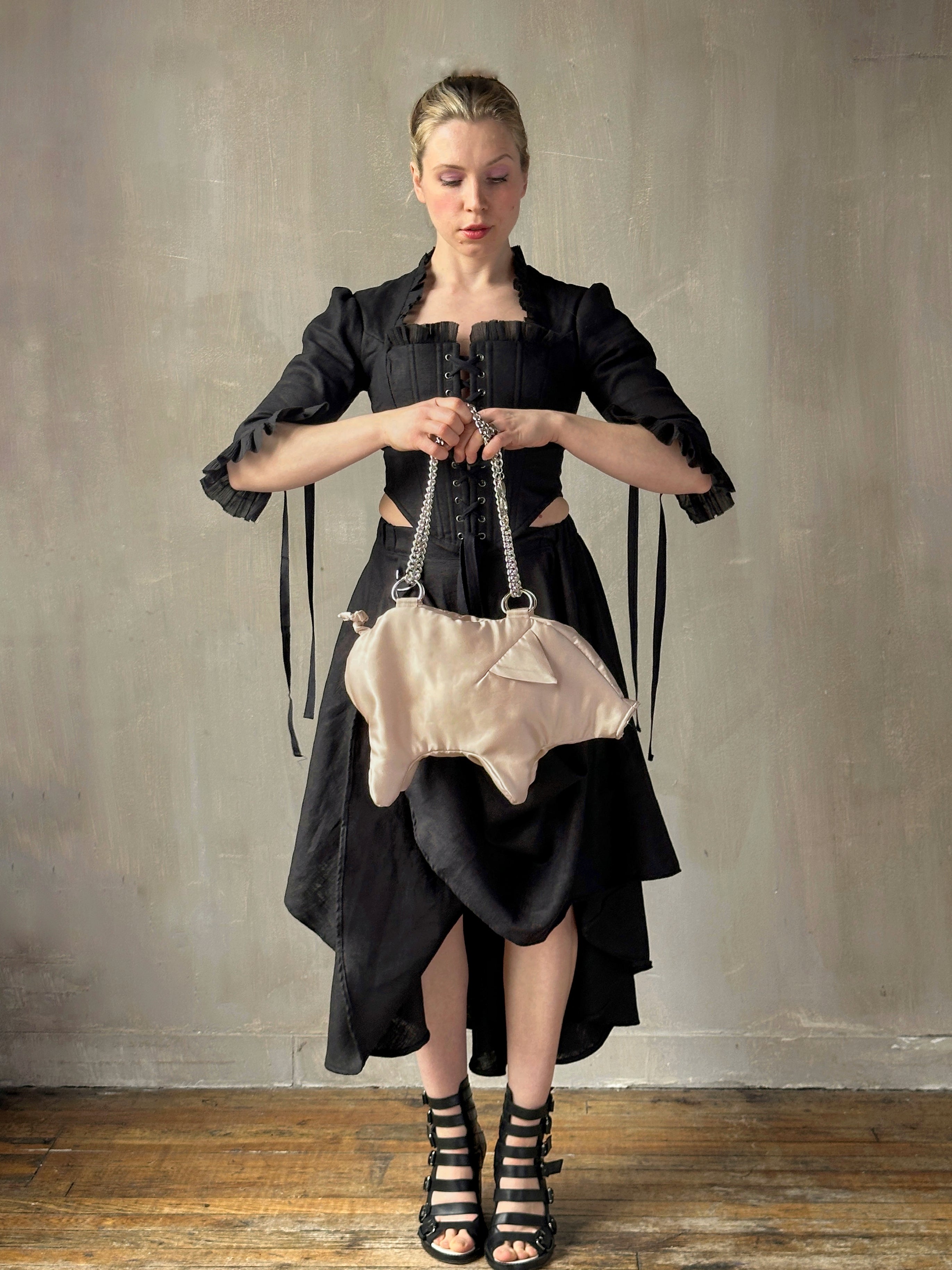 Spring '26: "Peggy" the Plush Pig Purse in Champagne Silk (Pre-Order)