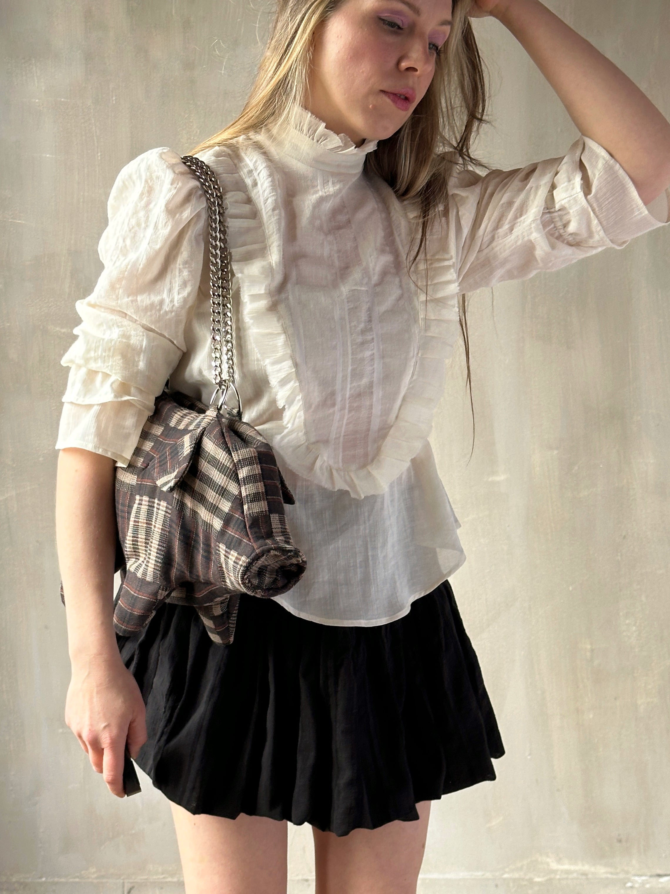 Spring '26: "Peggy" the Plush Pig Purse in Plaid Patchwork Cotton (Pre-Order)