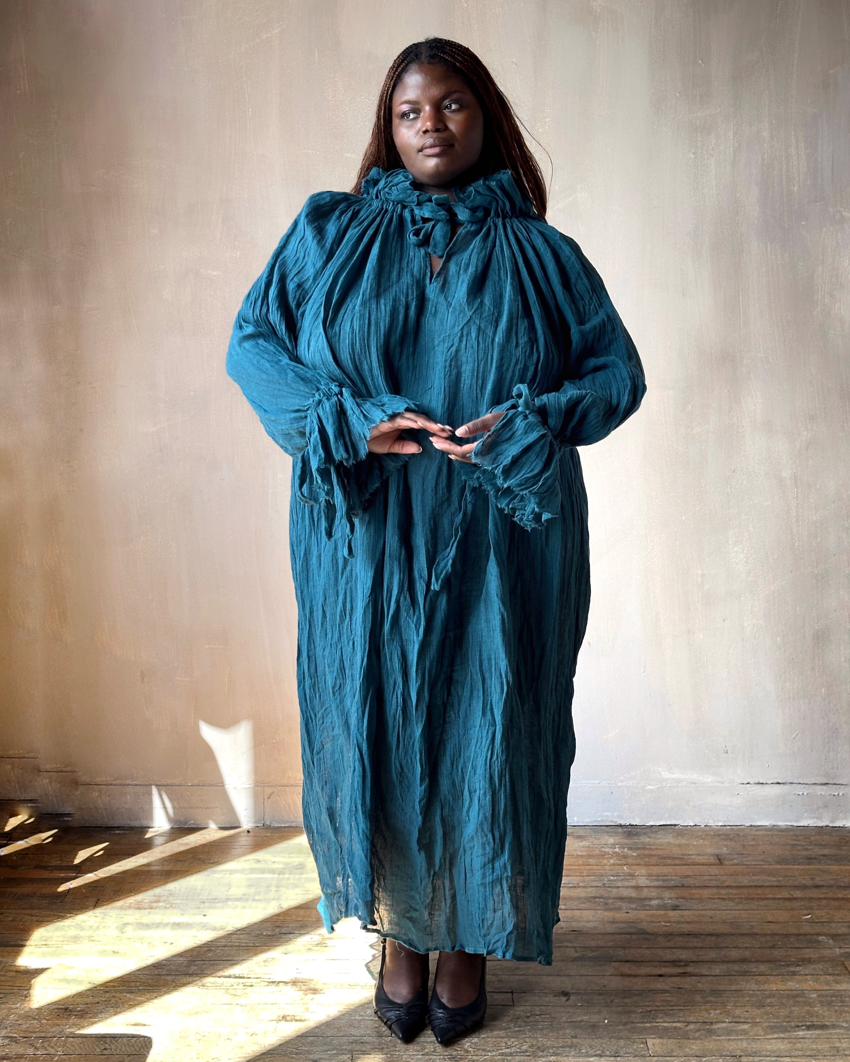 Spring '25: Ultra Maxi Alchemist Chemise in Teal Linen (Pre-Order)