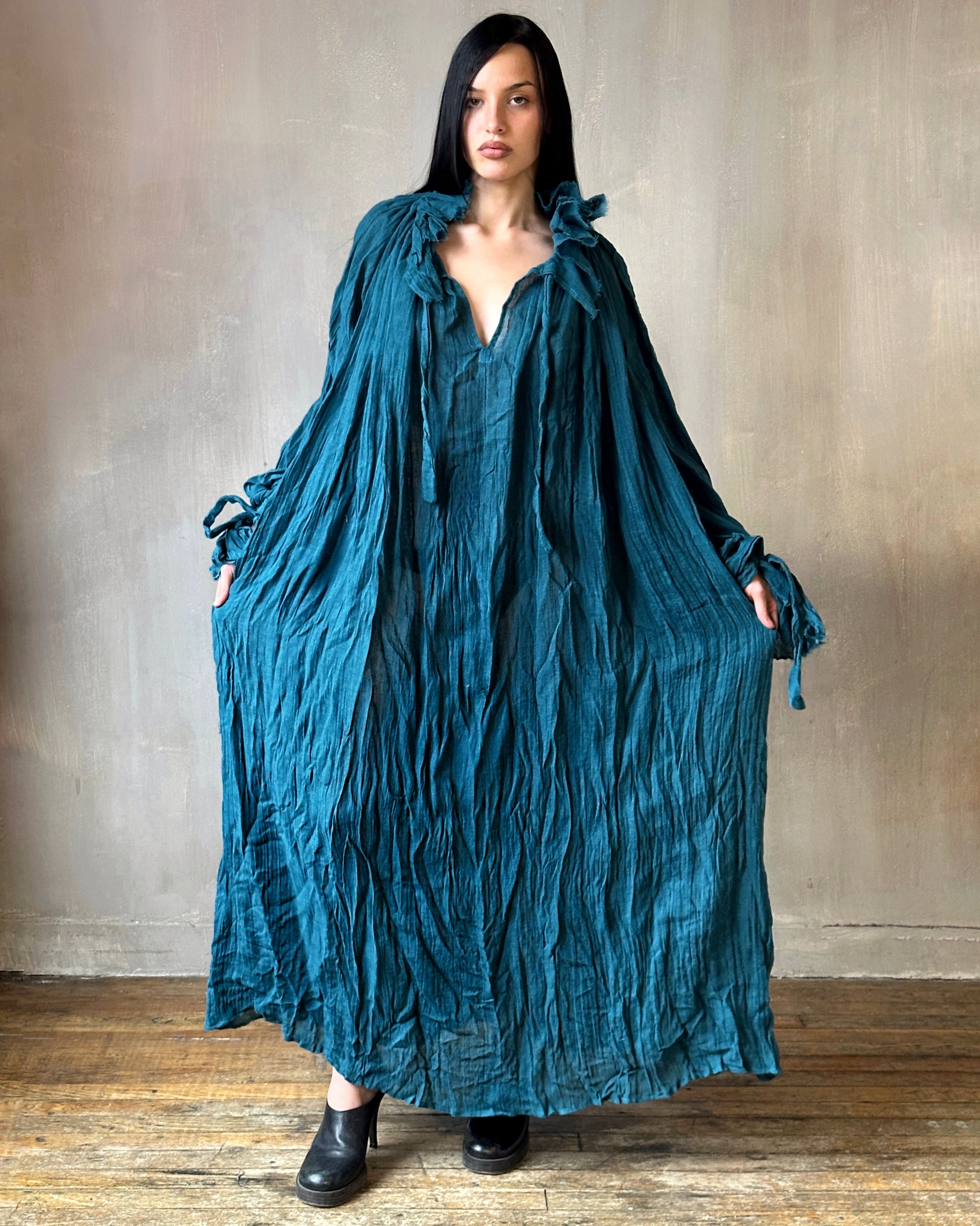 Spring '25: Ultra Maxi Alchemist Chemise in Teal Linen (Pre-Order)