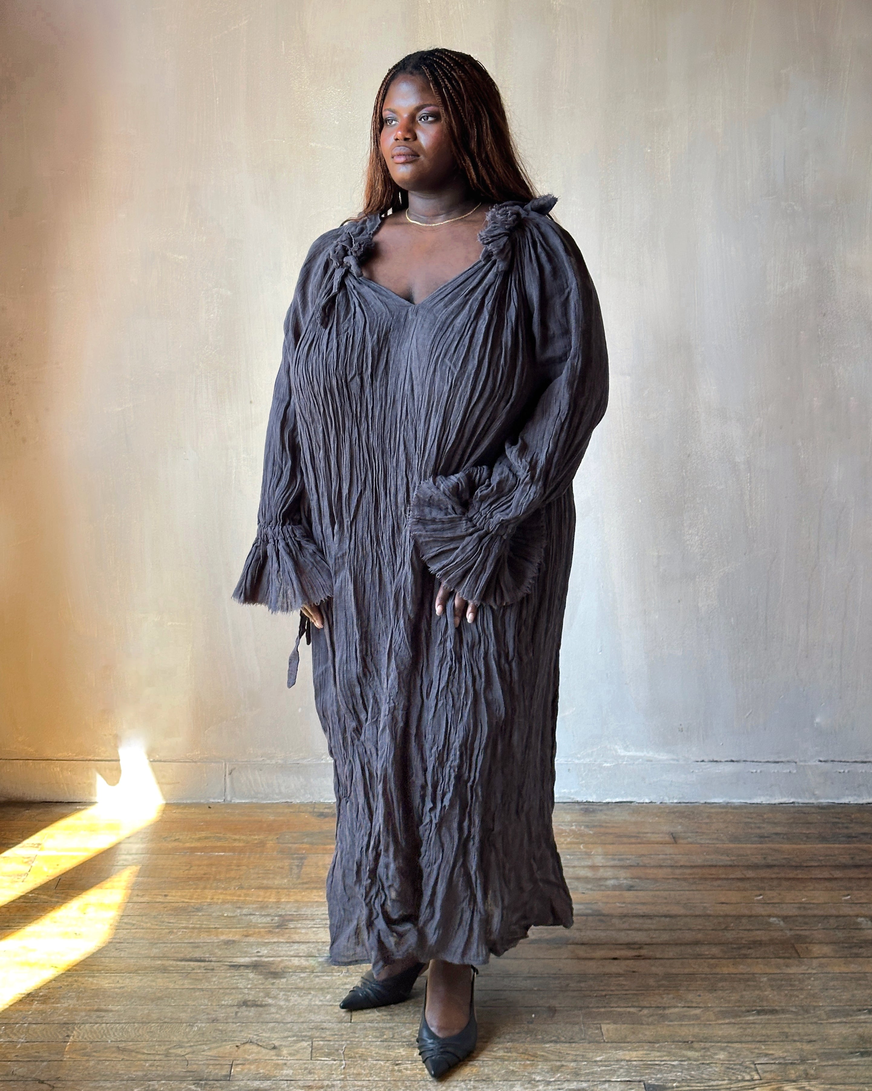 Spring '25: Ultra Maxi Alchemist Chemise in Charcoal Linen (Pre-Order)