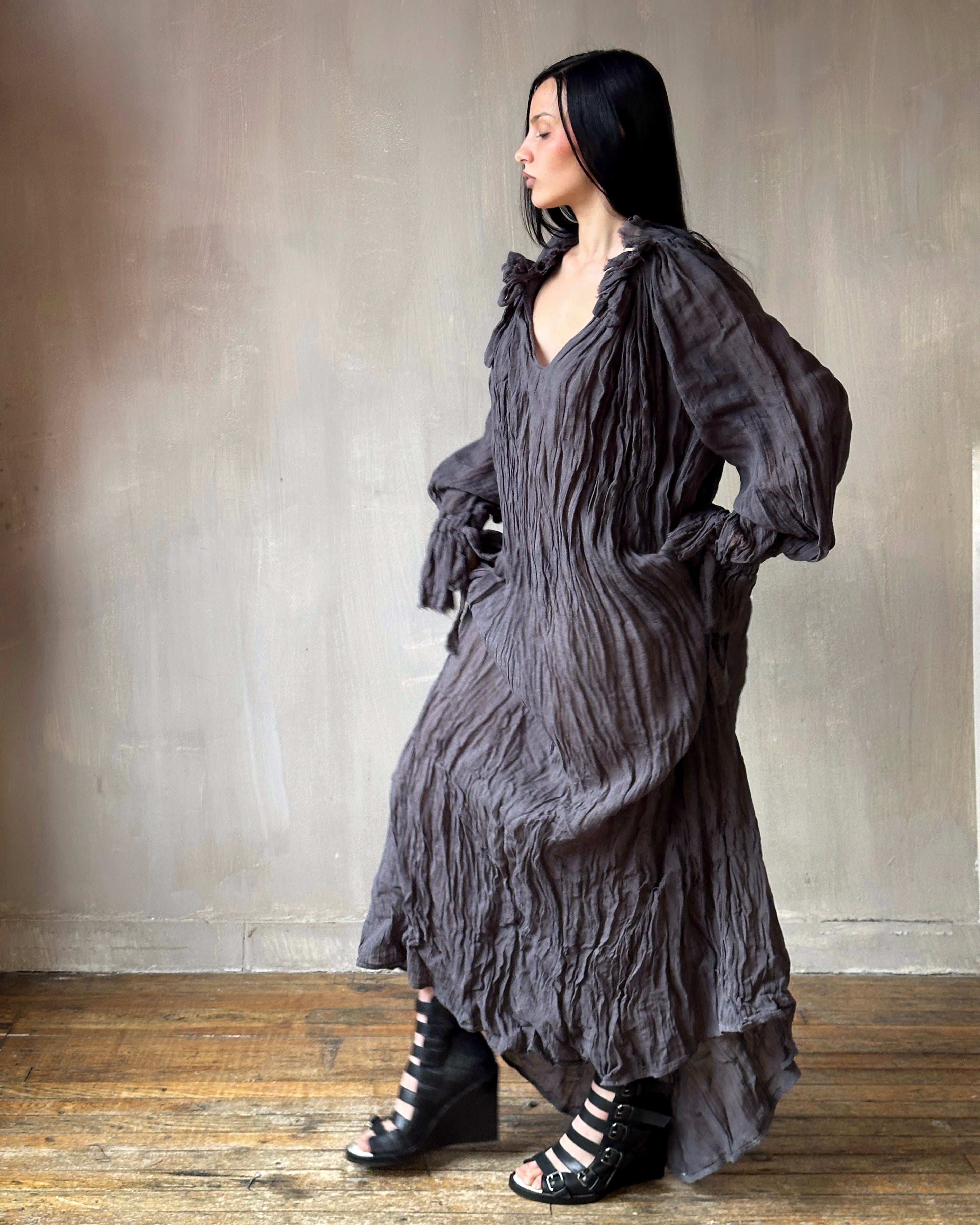 Spring '25: Ultra Maxi Alchemist Chemise in Charcoal Linen (Pre-Order)