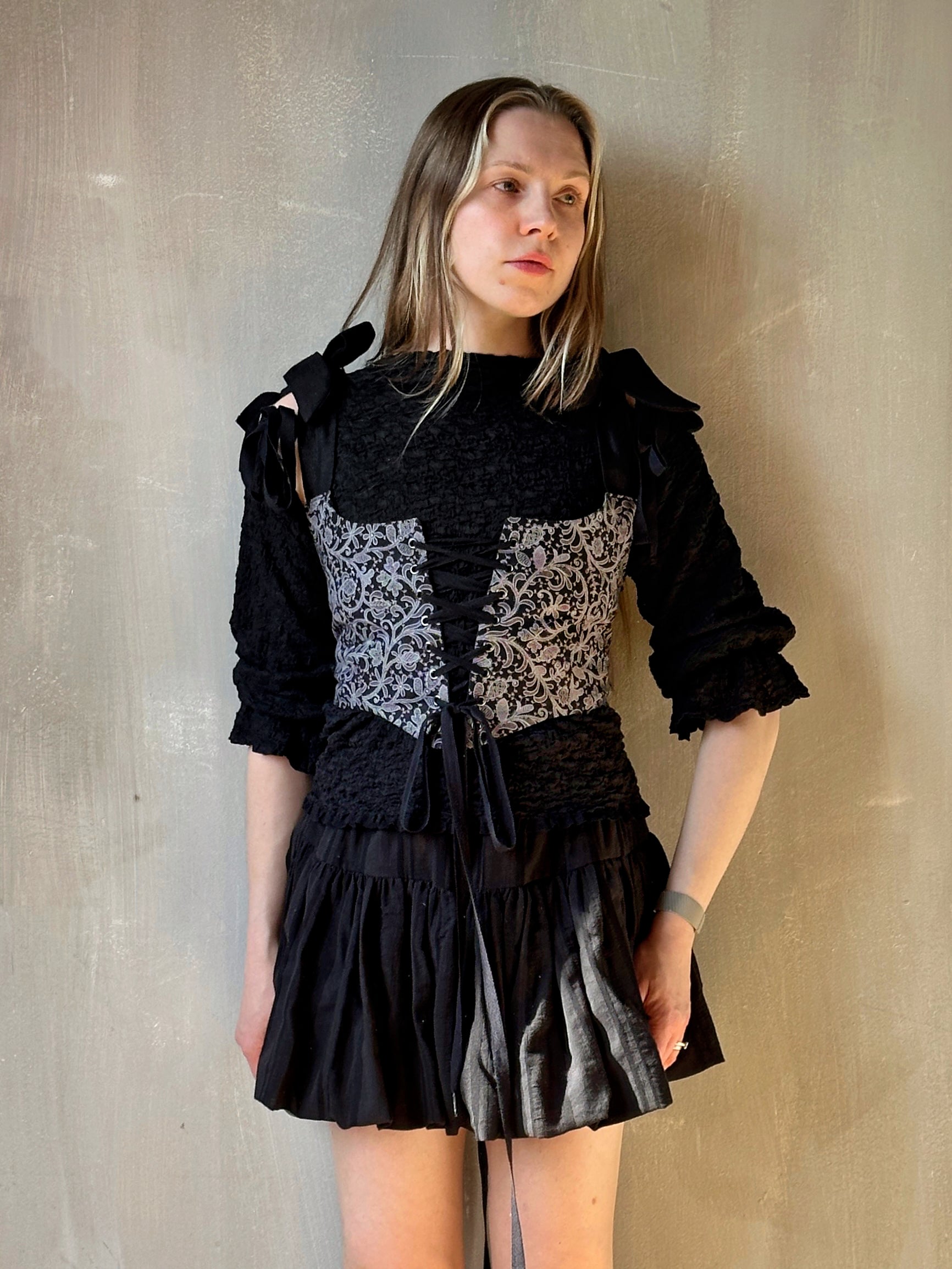 Spring '26: Corset Vest in "Tattoo Lace" Cotton (In Stock)