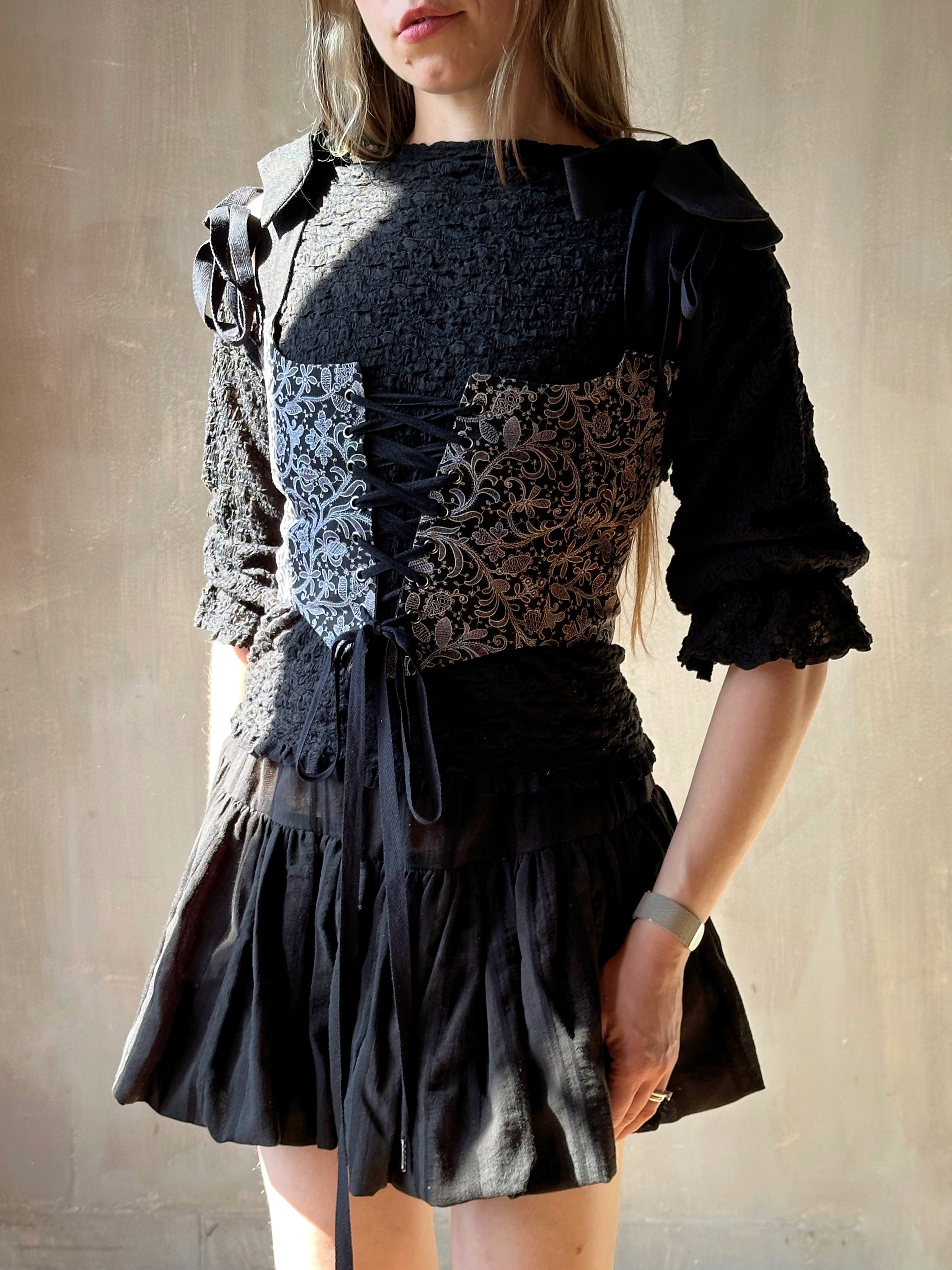 Spring '26: Corset Vest in "Tattoo Lace" Cotton (In Stock)