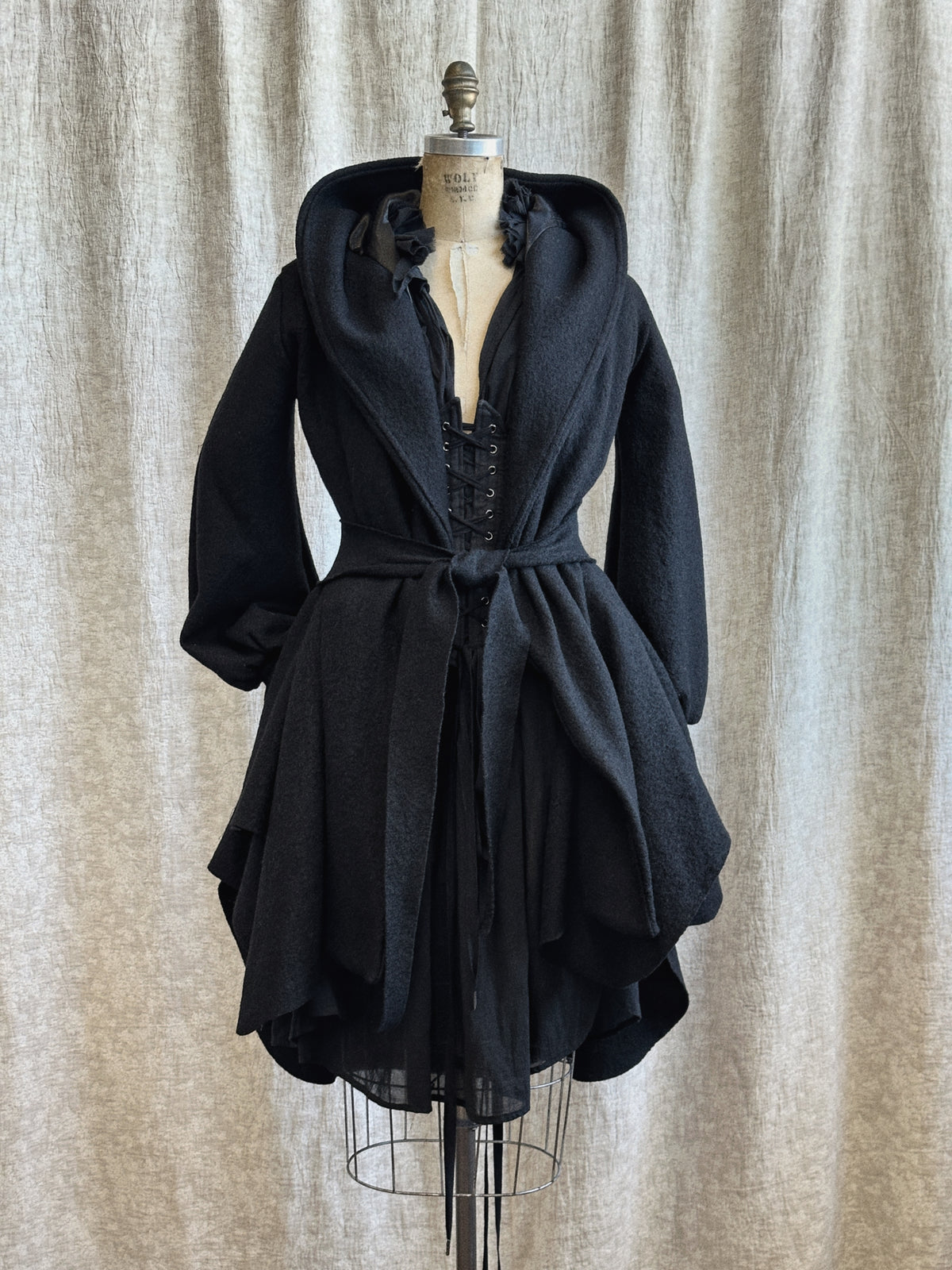 Tournure Jacket in Pure Wool (Black, In Stock, Limited Edition)