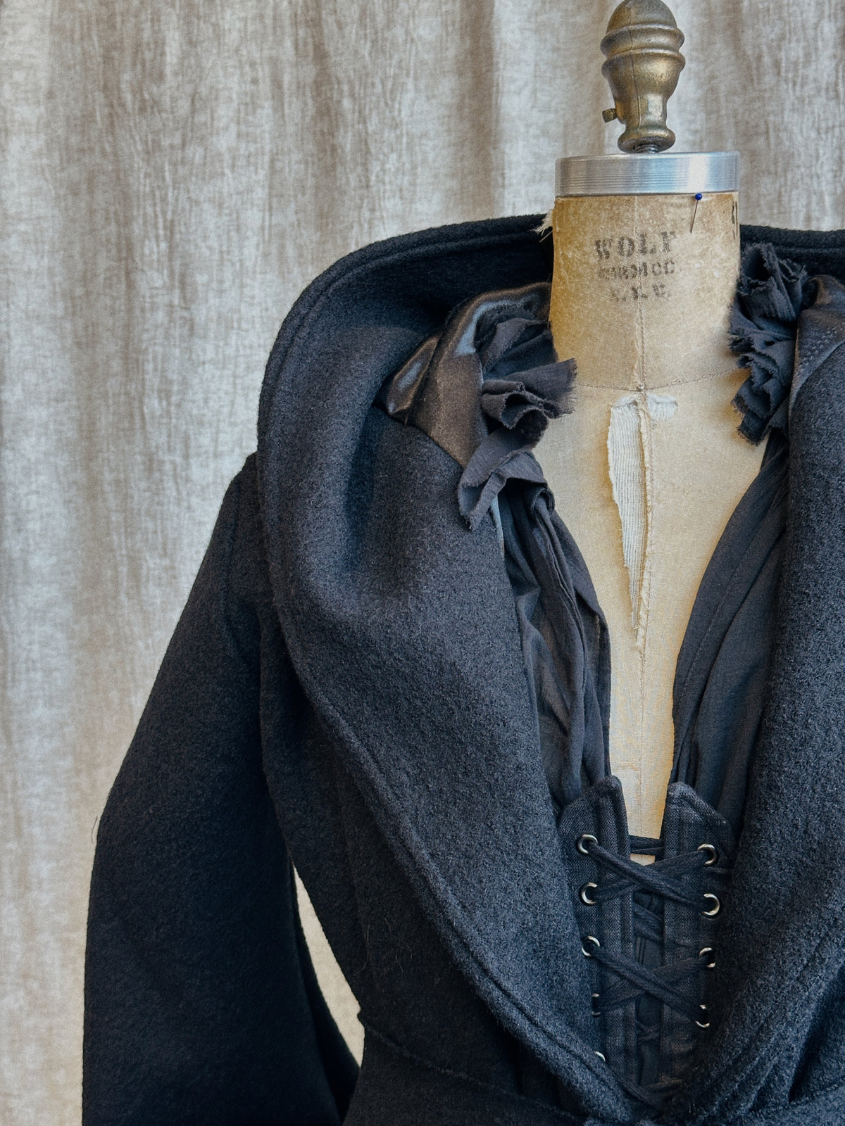 Tournure Jacket in Pure Wool (Black, In Stock, Limited Edition)