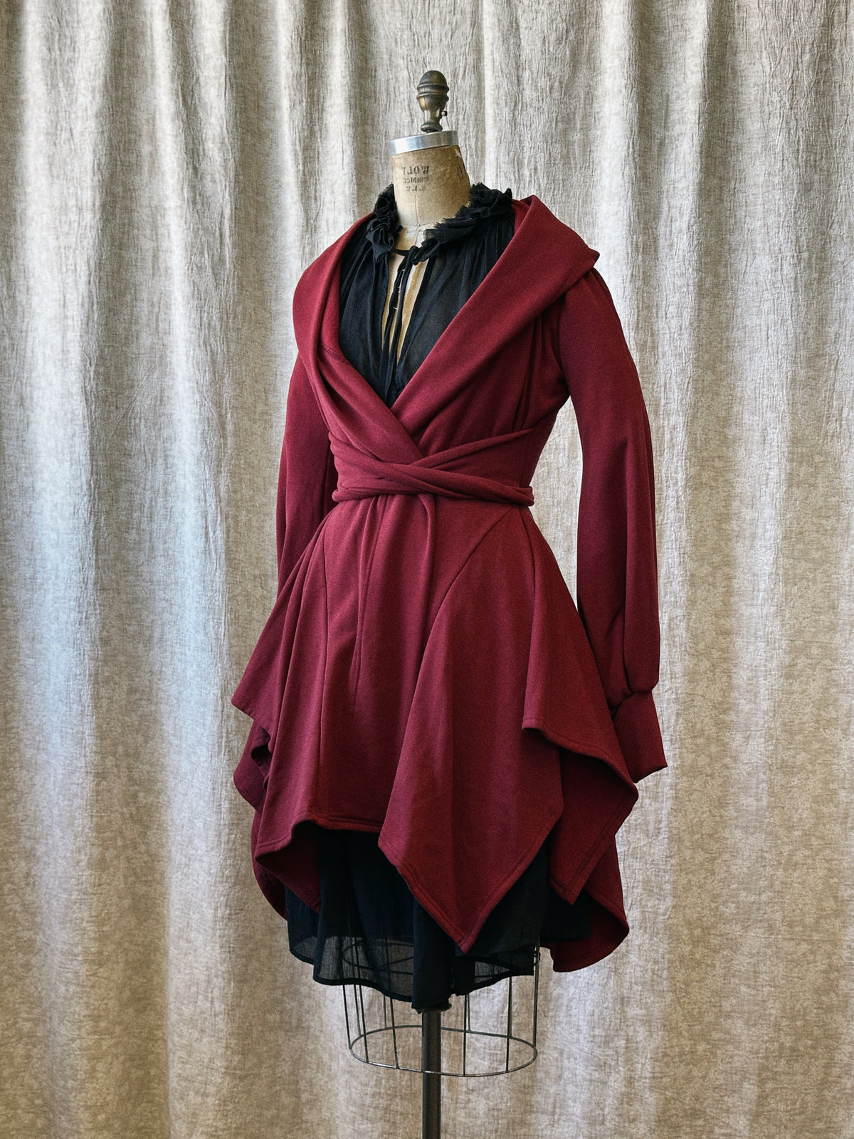 Tournure Jacket in Oxblood Organic Fleece (In Stock)