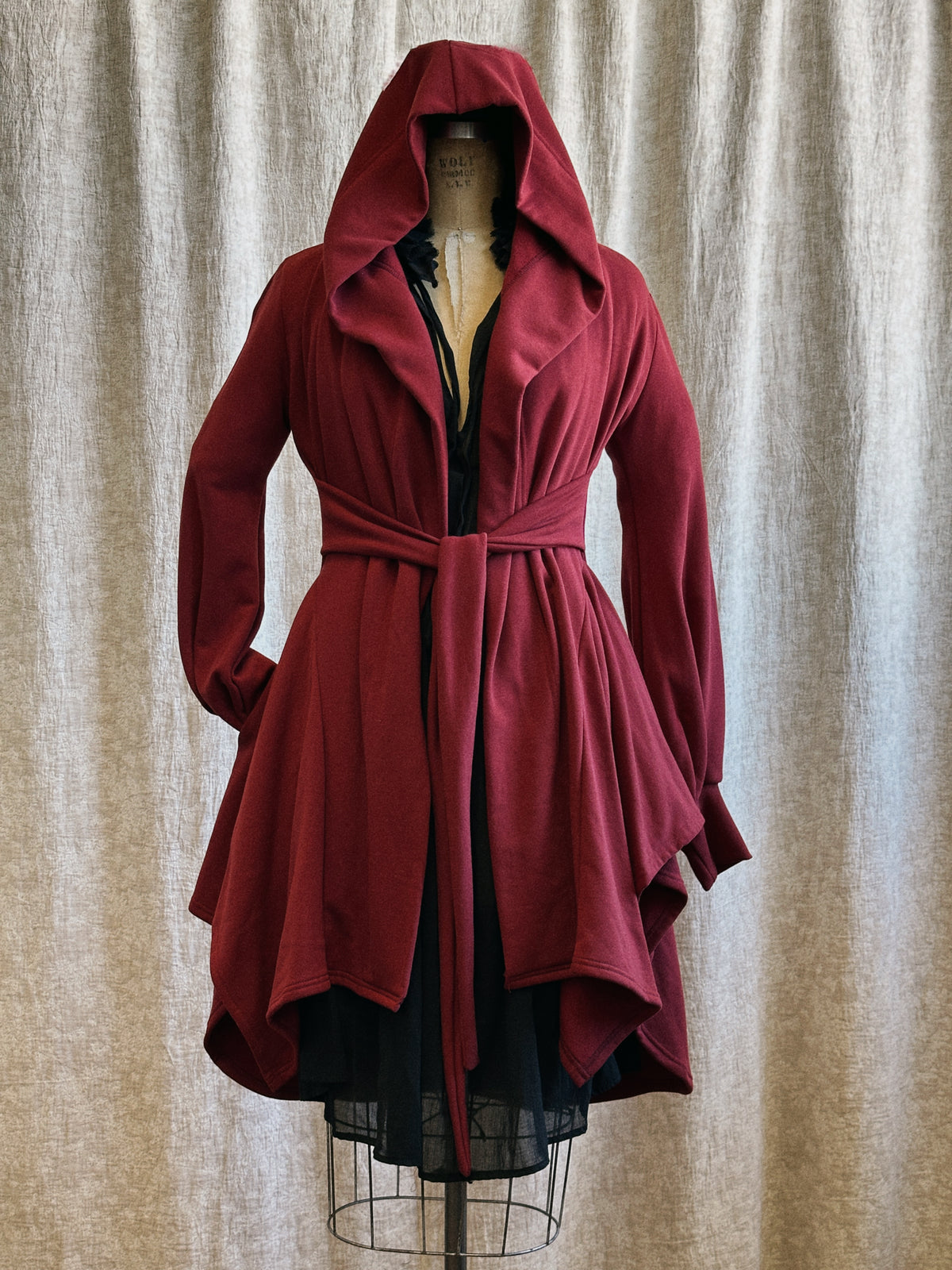 Tournure Jacket in Oxblood Organic Fleece (In Stock)