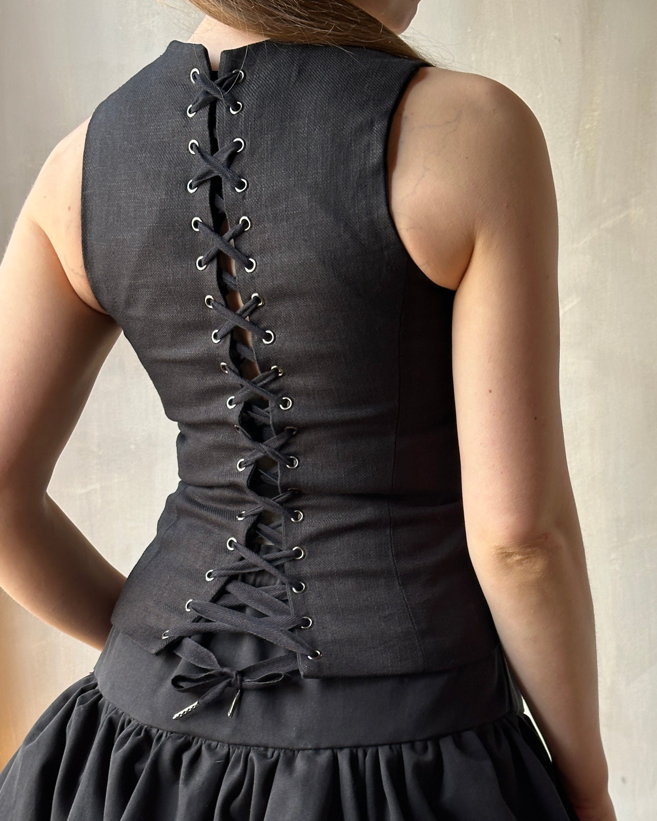 Spring '25: Cutaway Vest in Ramie Twill( Pre-Order)