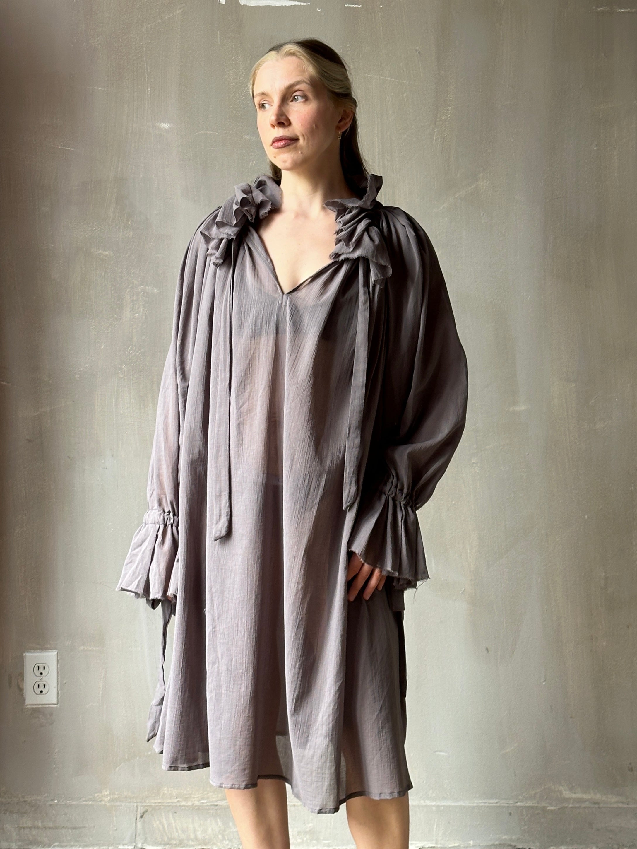 Maxi Alchemist Chemise in Lavender Ash Cotton Gauze