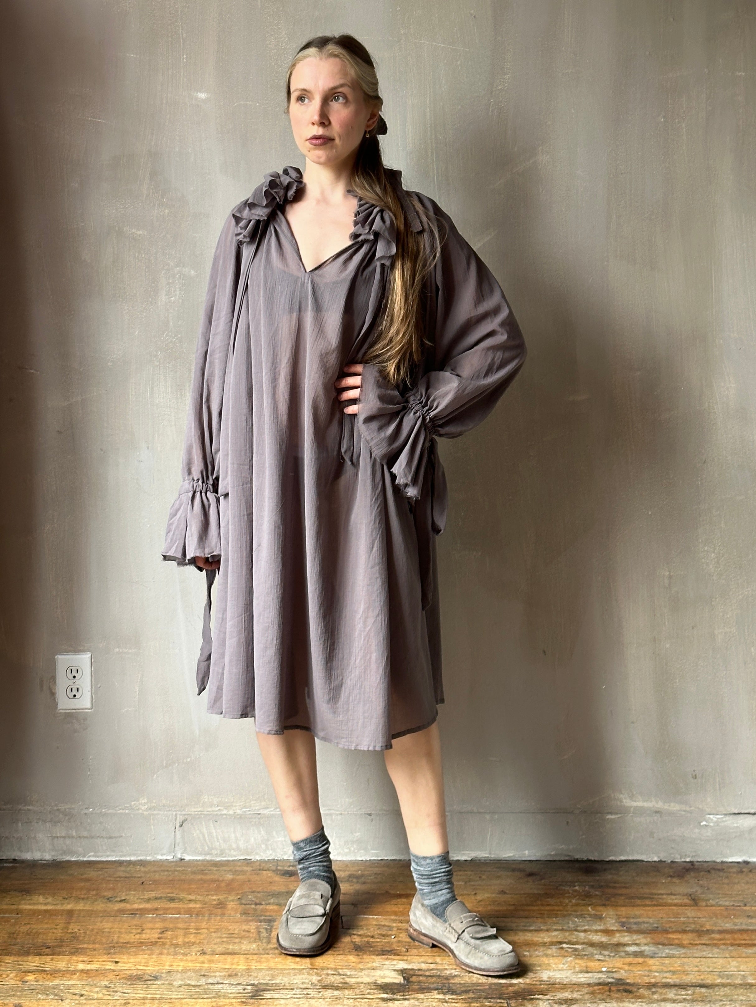 Maxi Alchemist Chemise in Lavender Ash Cotton Gauze