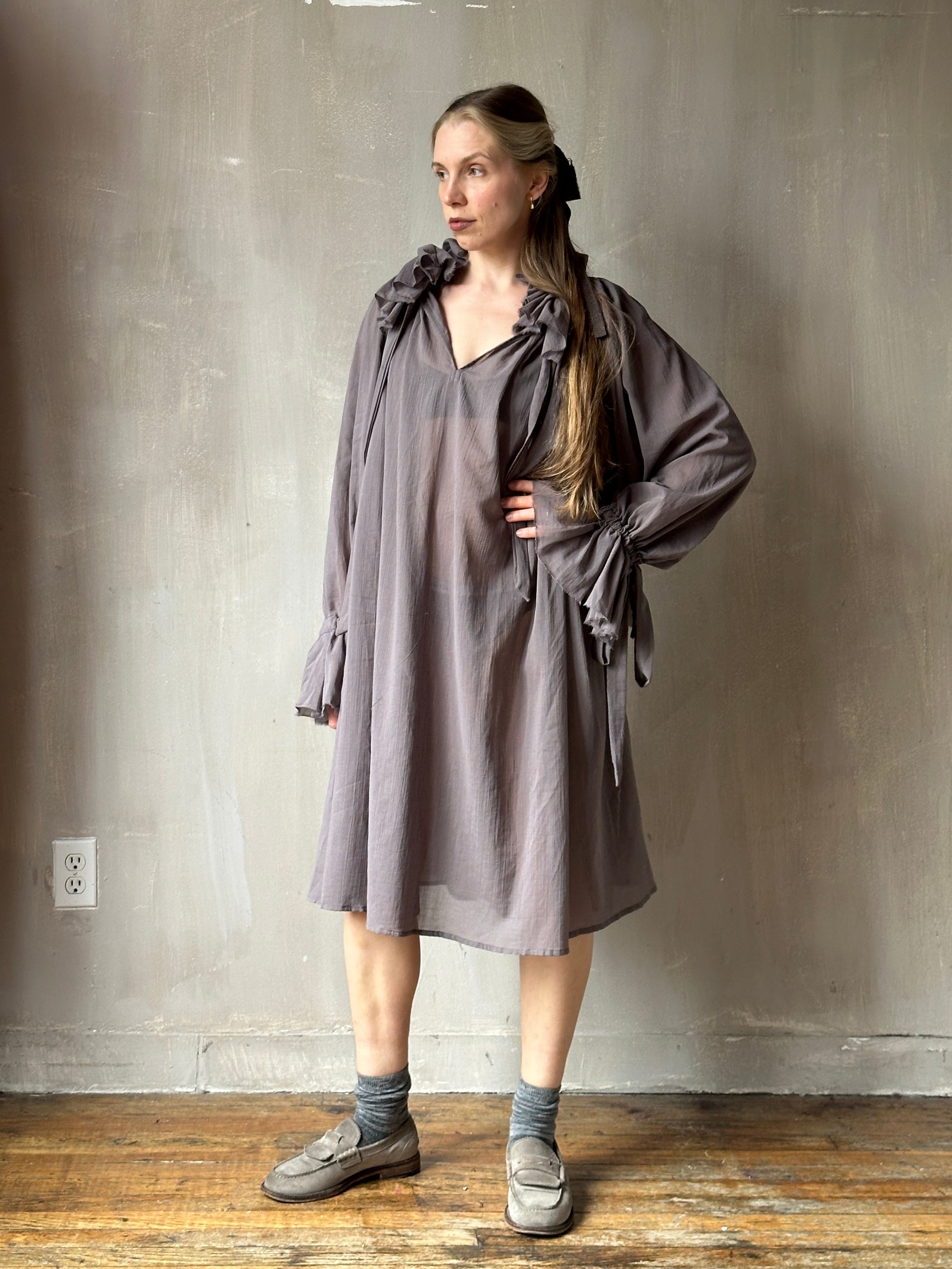 Maxi Alchemist Chemise in Lavender Ash Cotton Gauze