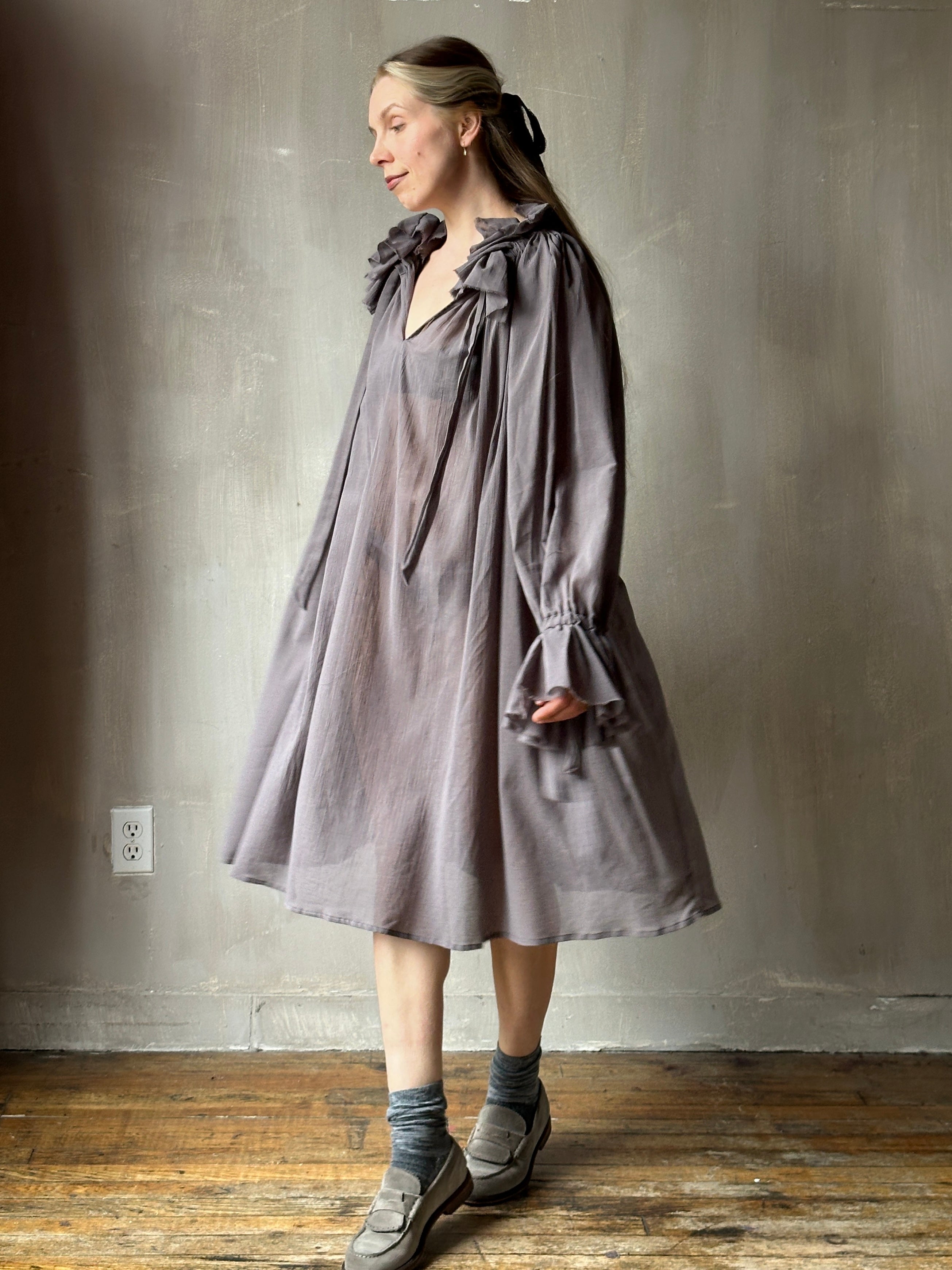 Maxi Alchemist Chemise in Lavender Ash Cotton Gauze