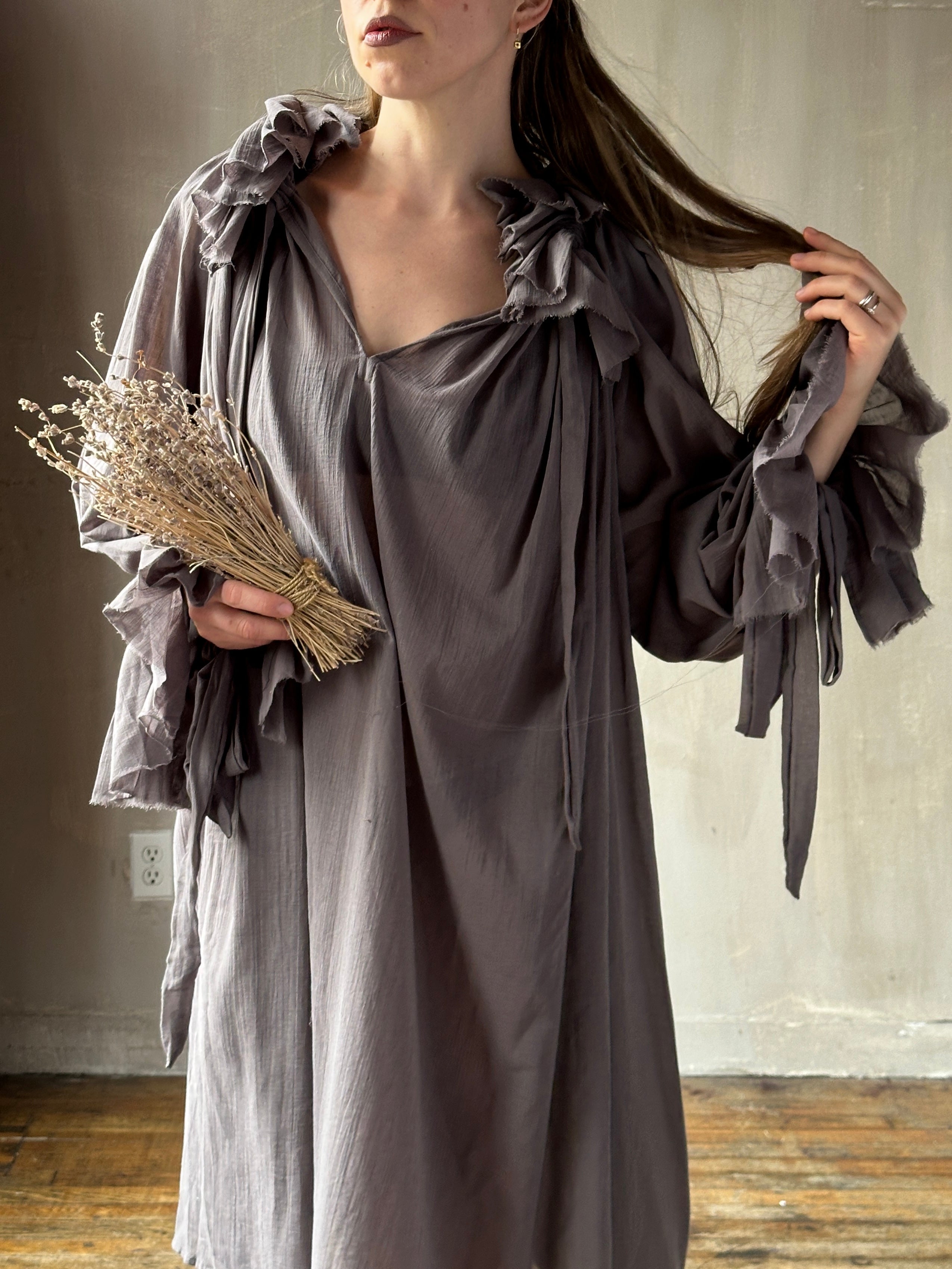 Maxi Alchemist Chemise in Lavender Ash Cotton Gauze