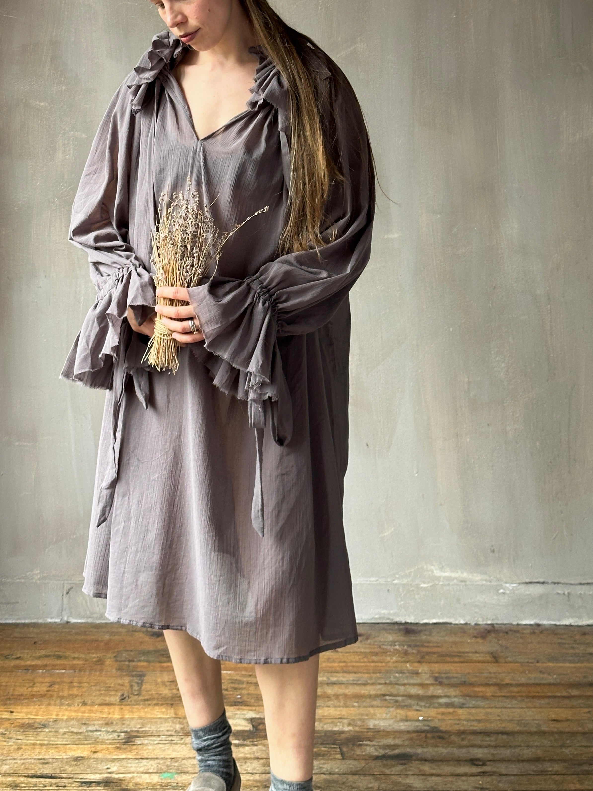 Maxi Alchemist Chemise in Lavender Ash Cotton Gauze