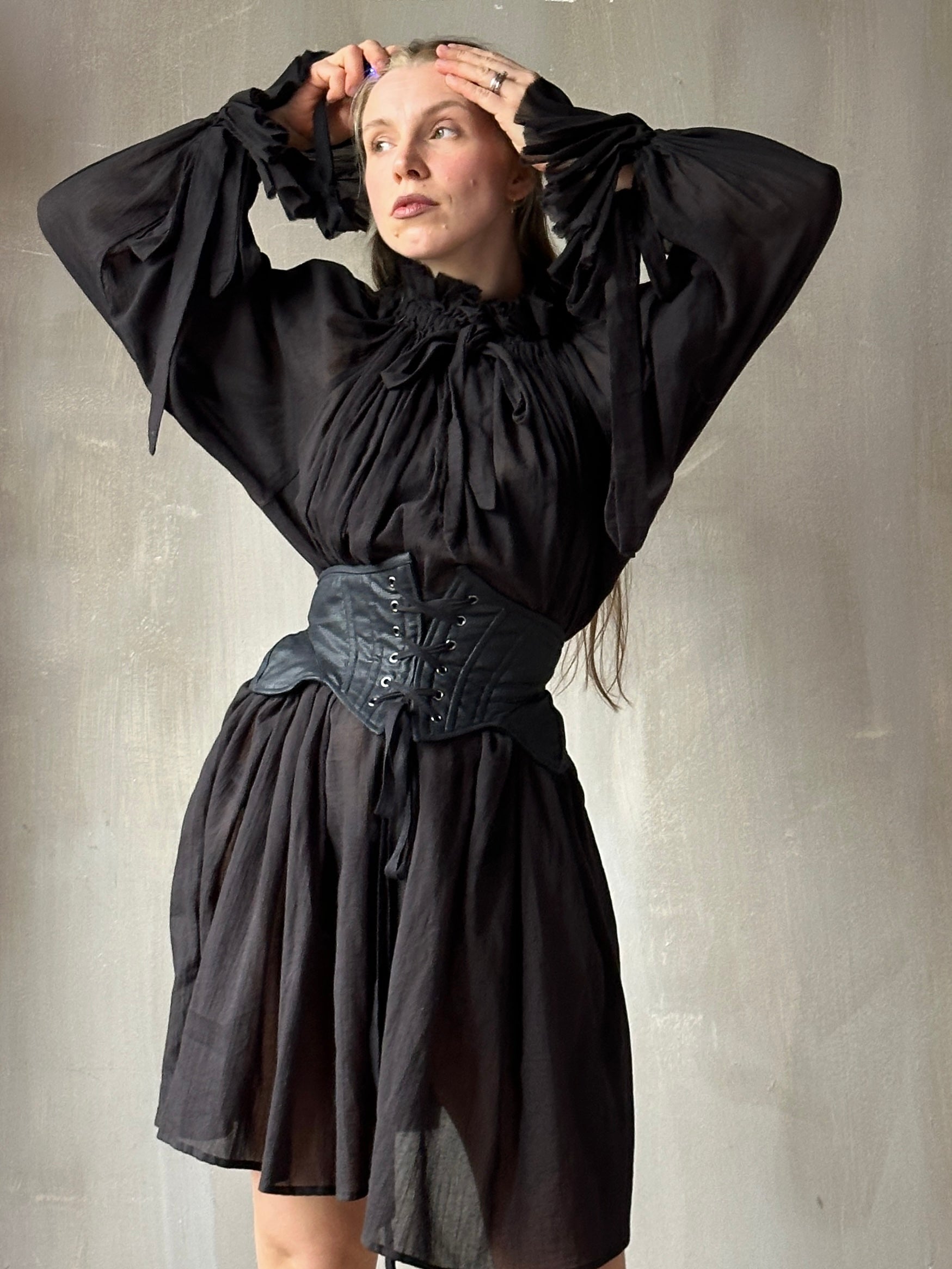 Severina Corset Belt in Black Waxed Canvas (Limited Edition)