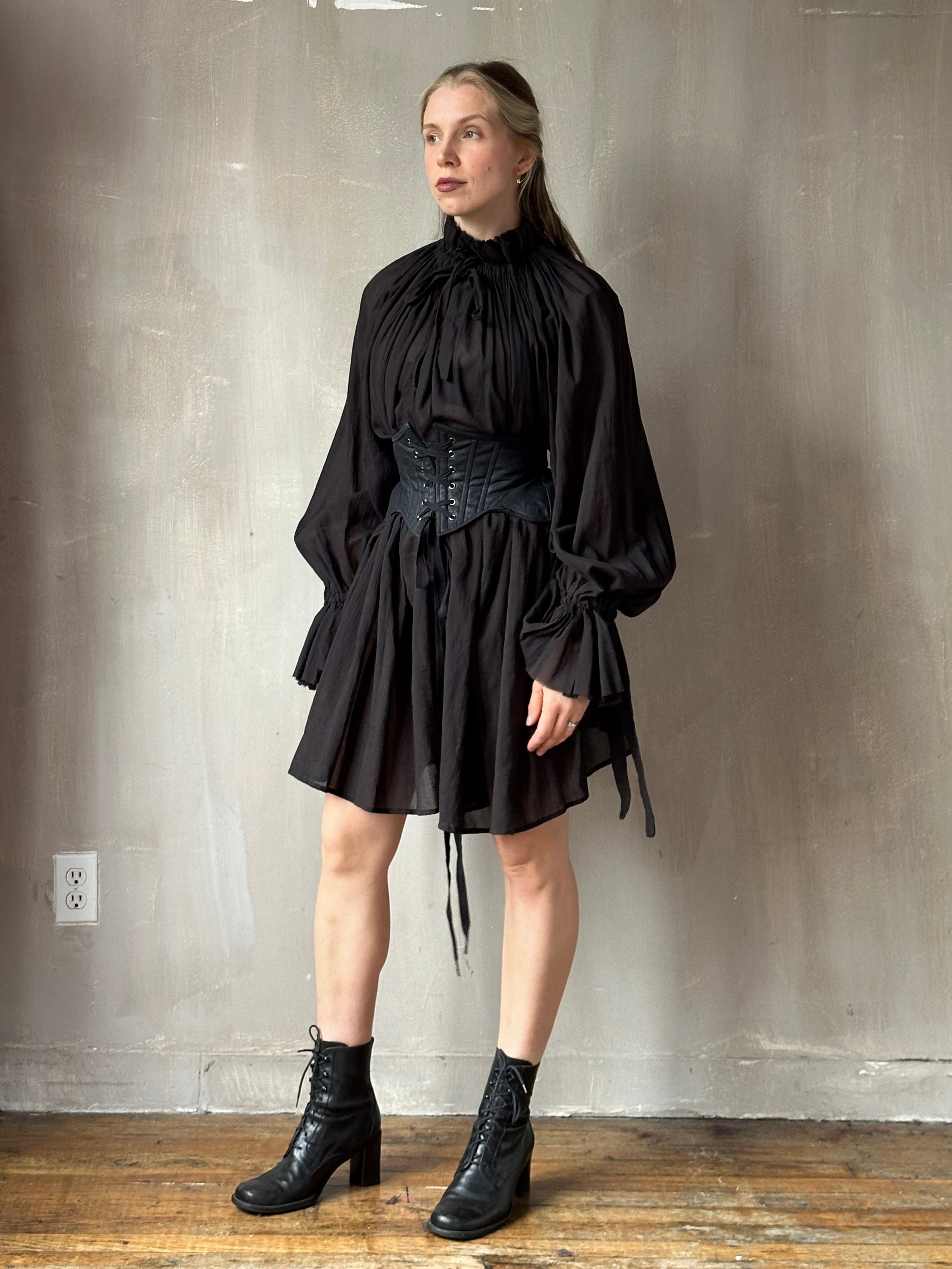 Severina Corset Belt in Black Waxed Canvas (Limited Edition)