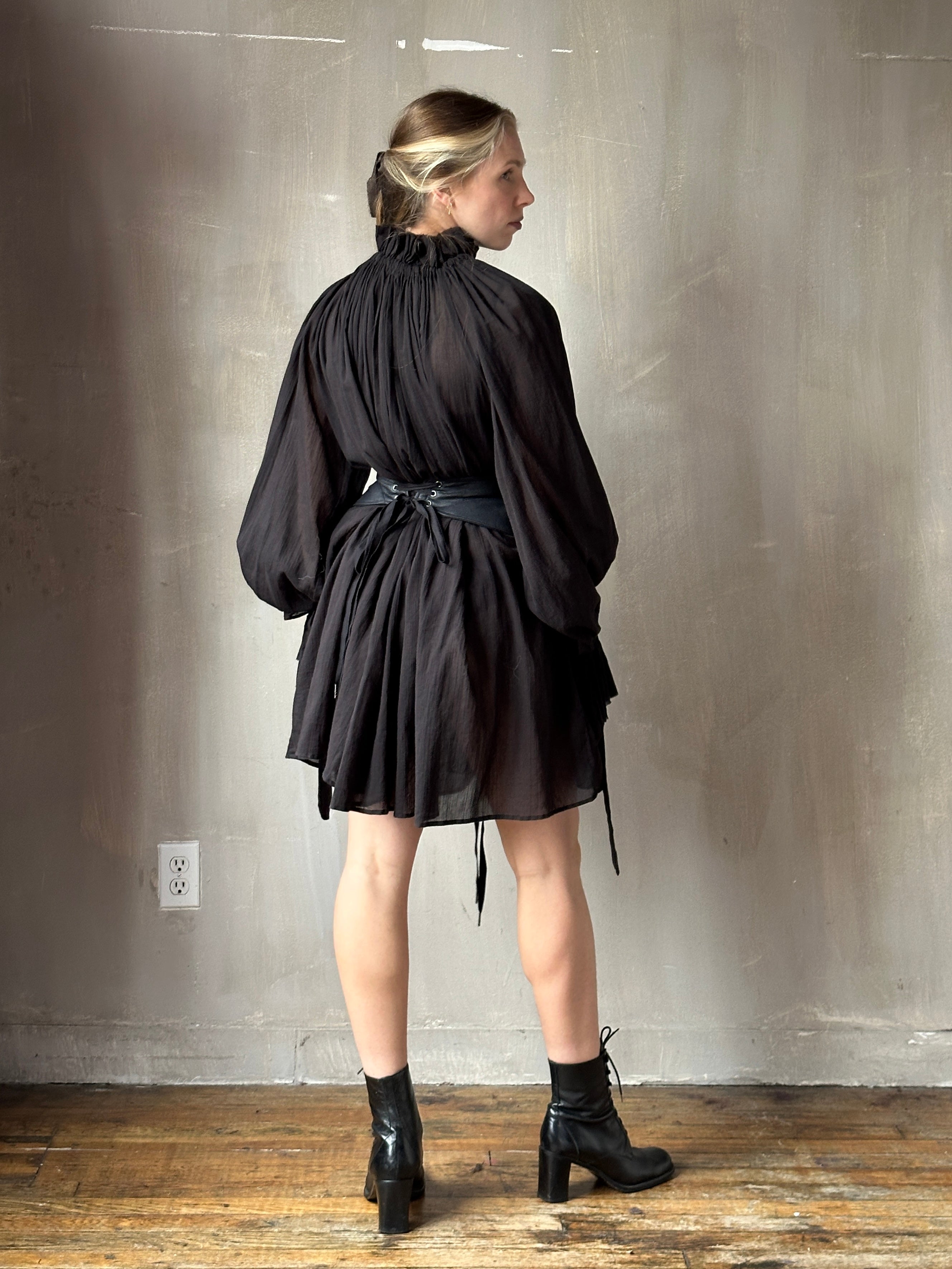 Severina Corset Belt in Black Waxed Canvas (Limited Edition)