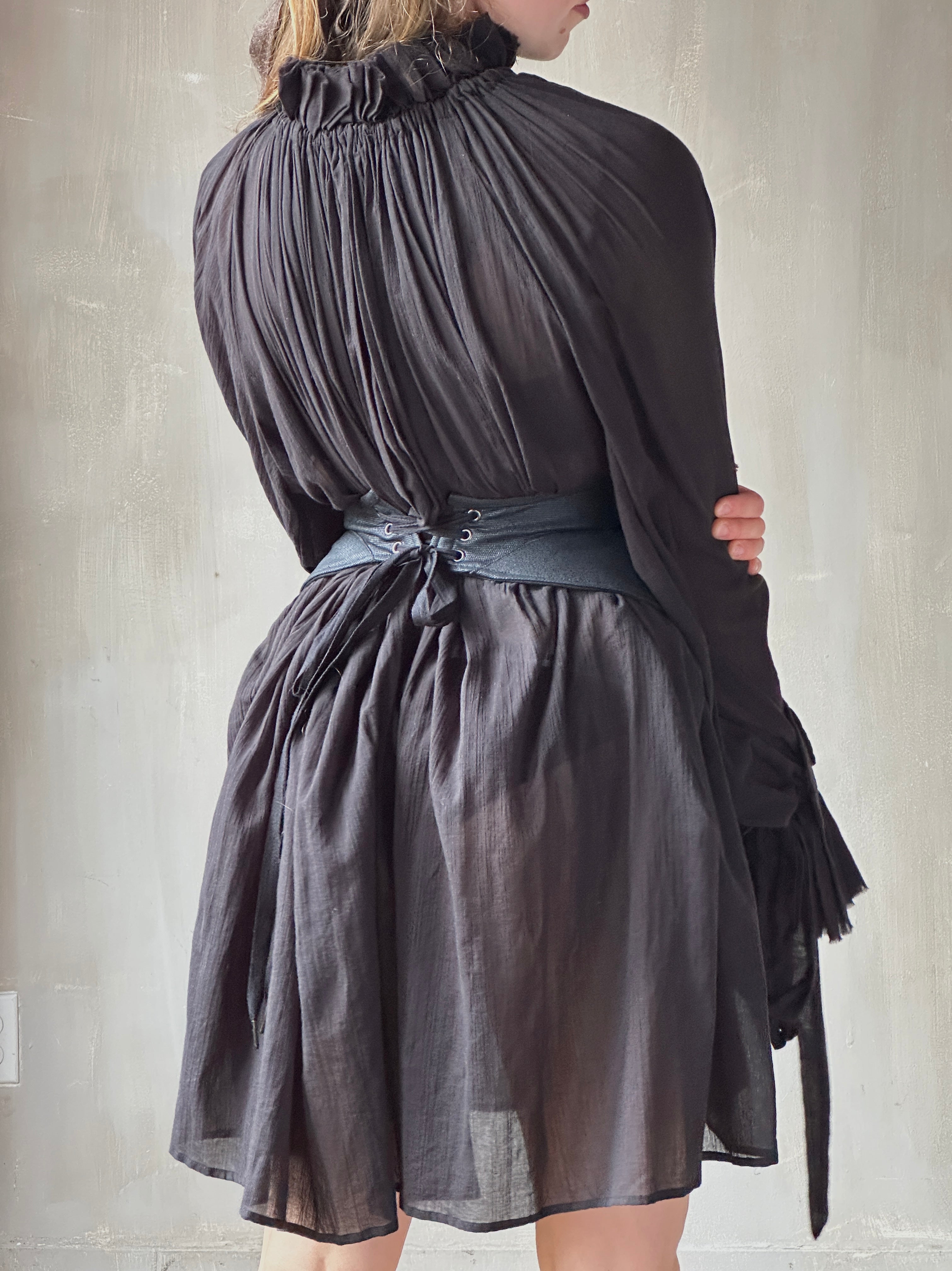 Severina Corset Belt in Black Waxed Canvas (Limited Edition)