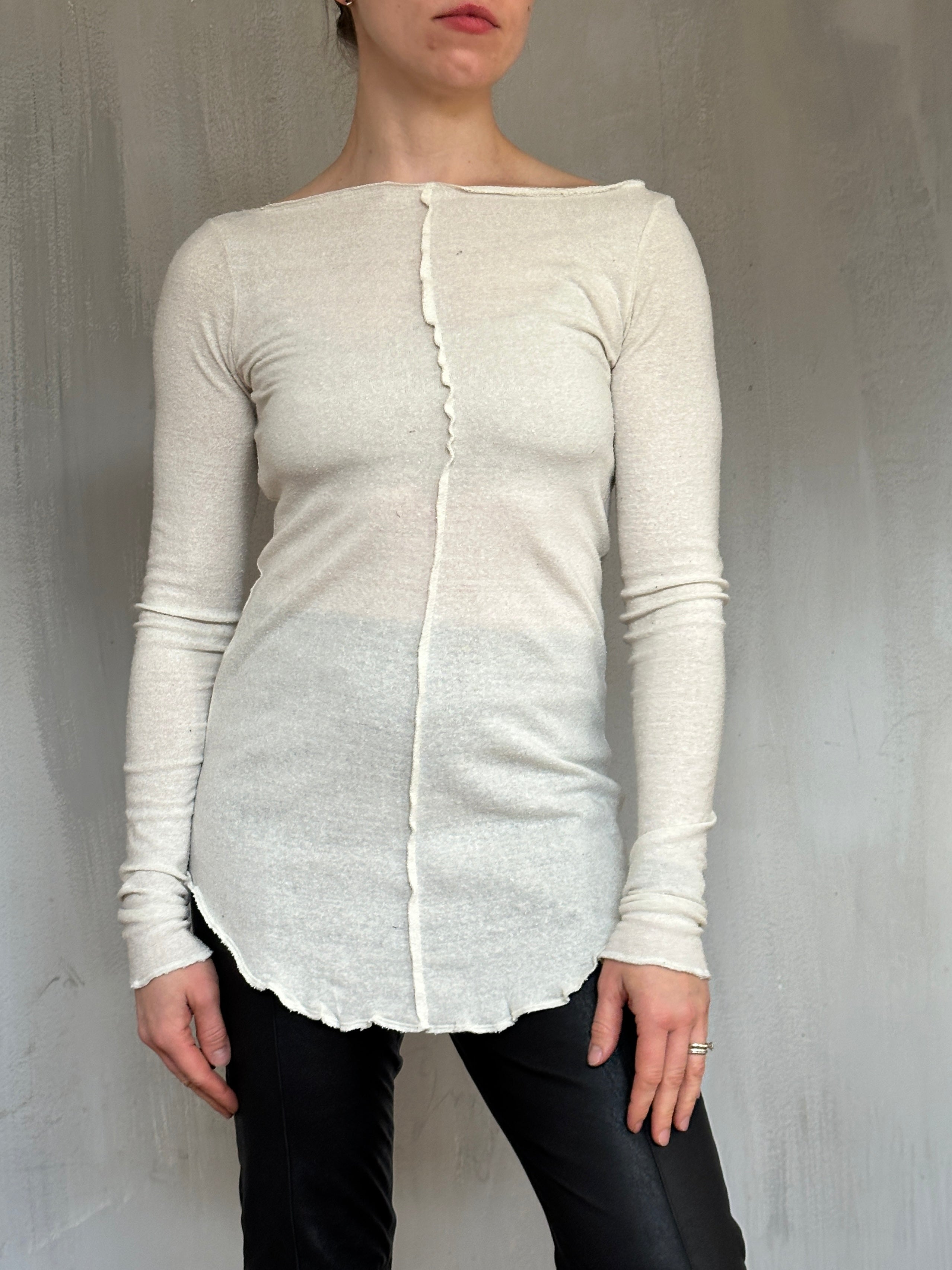Sample Sale: Reverse Seam Boat Neck Tunic in Silk (Size I)