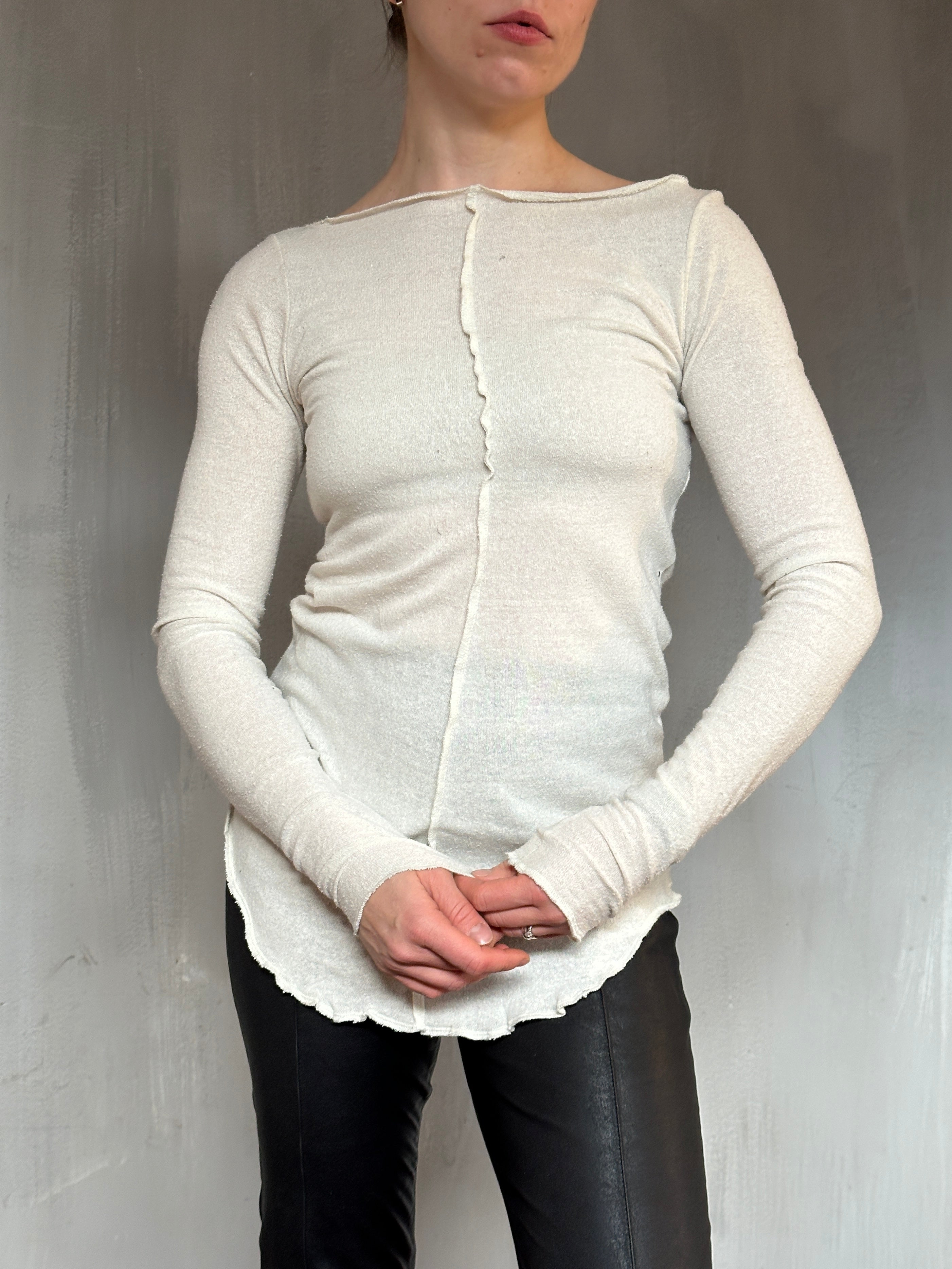 Sample Sale: Reverse Seam Boat Neck Tunic in Silk (Size I)