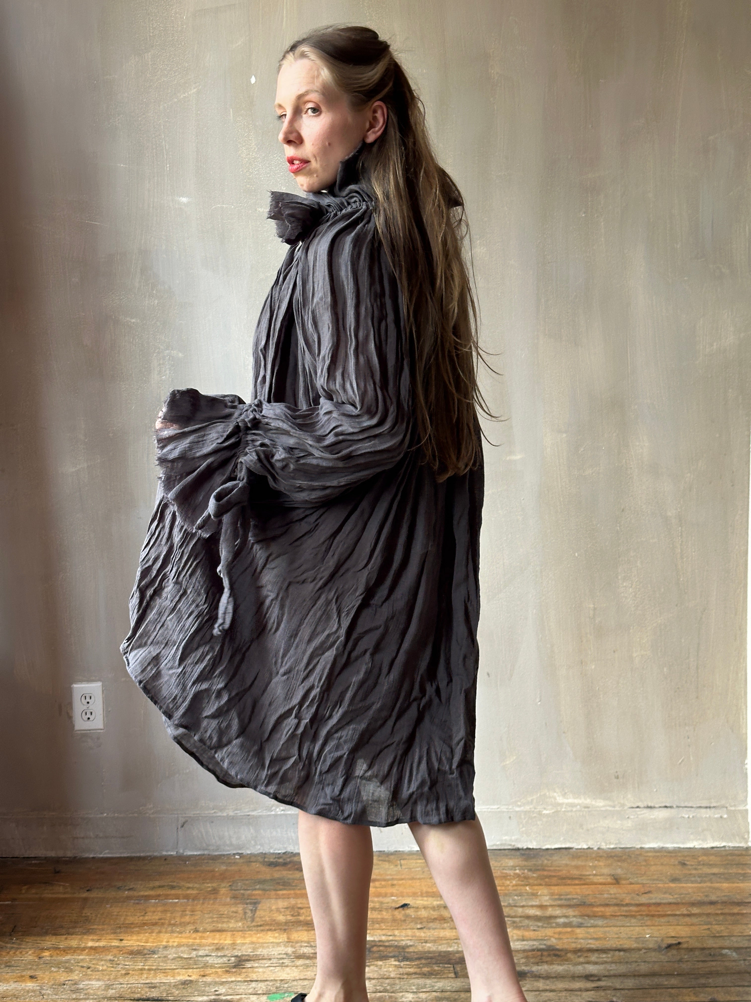 Maxi Alchemist Chemise in Charcoal Linen