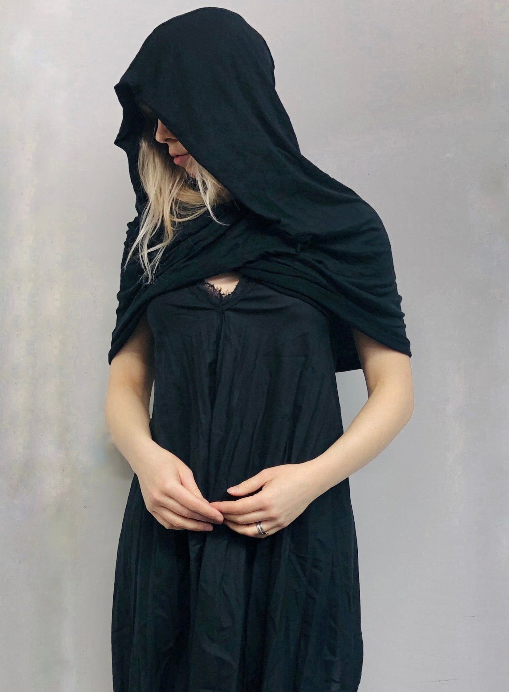 Spring '26 Reissue: Mythic Cowl in Black French Jersey (In Stock)