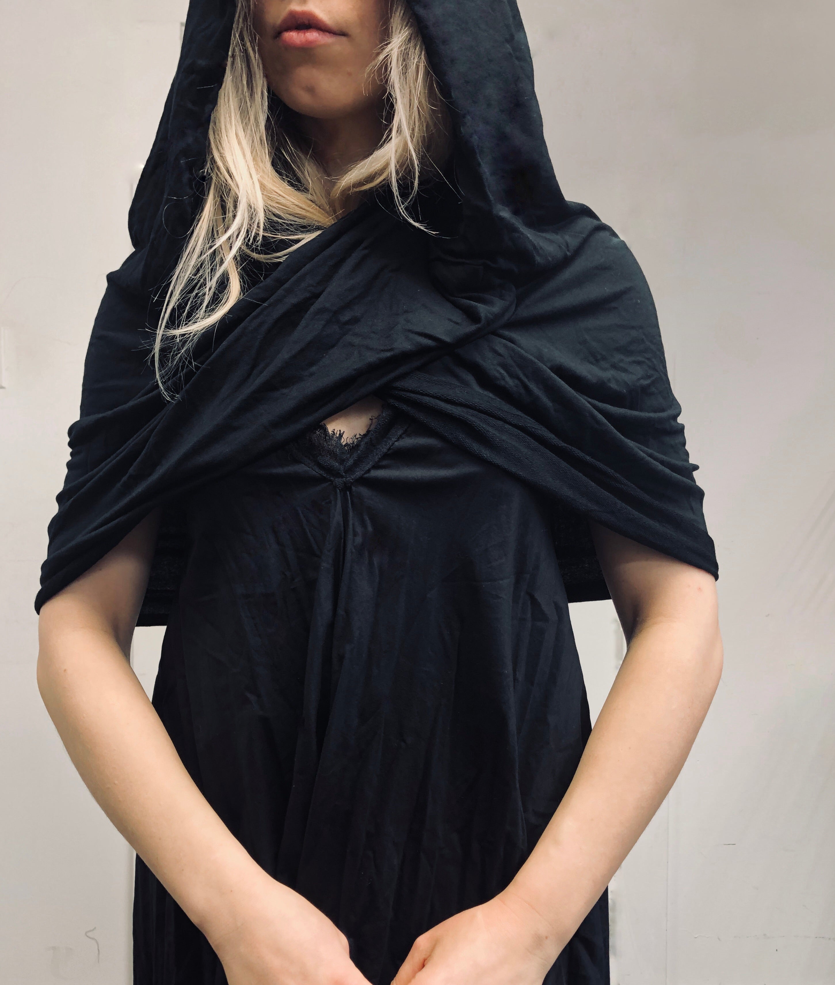 Spring '26 Reissue: Mythic Cowl in Black French Jersey (In Stock)