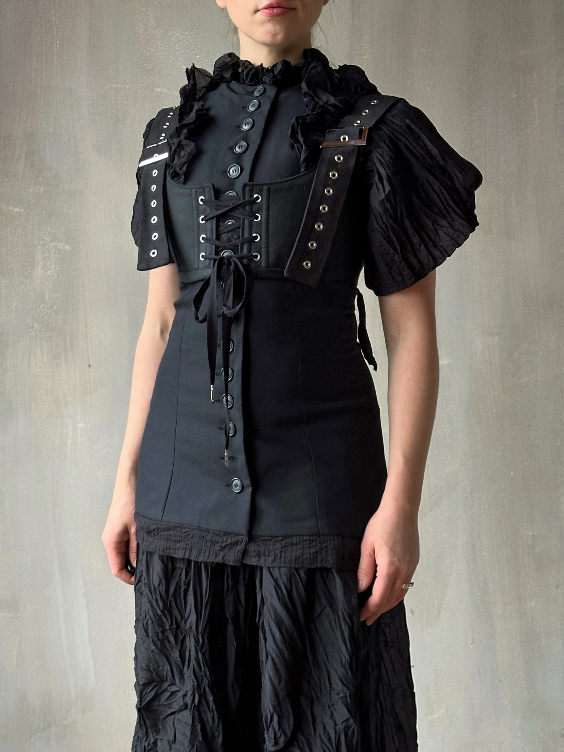 FW'24: Long Button-Front Tails Vest in Wool (In Stock)