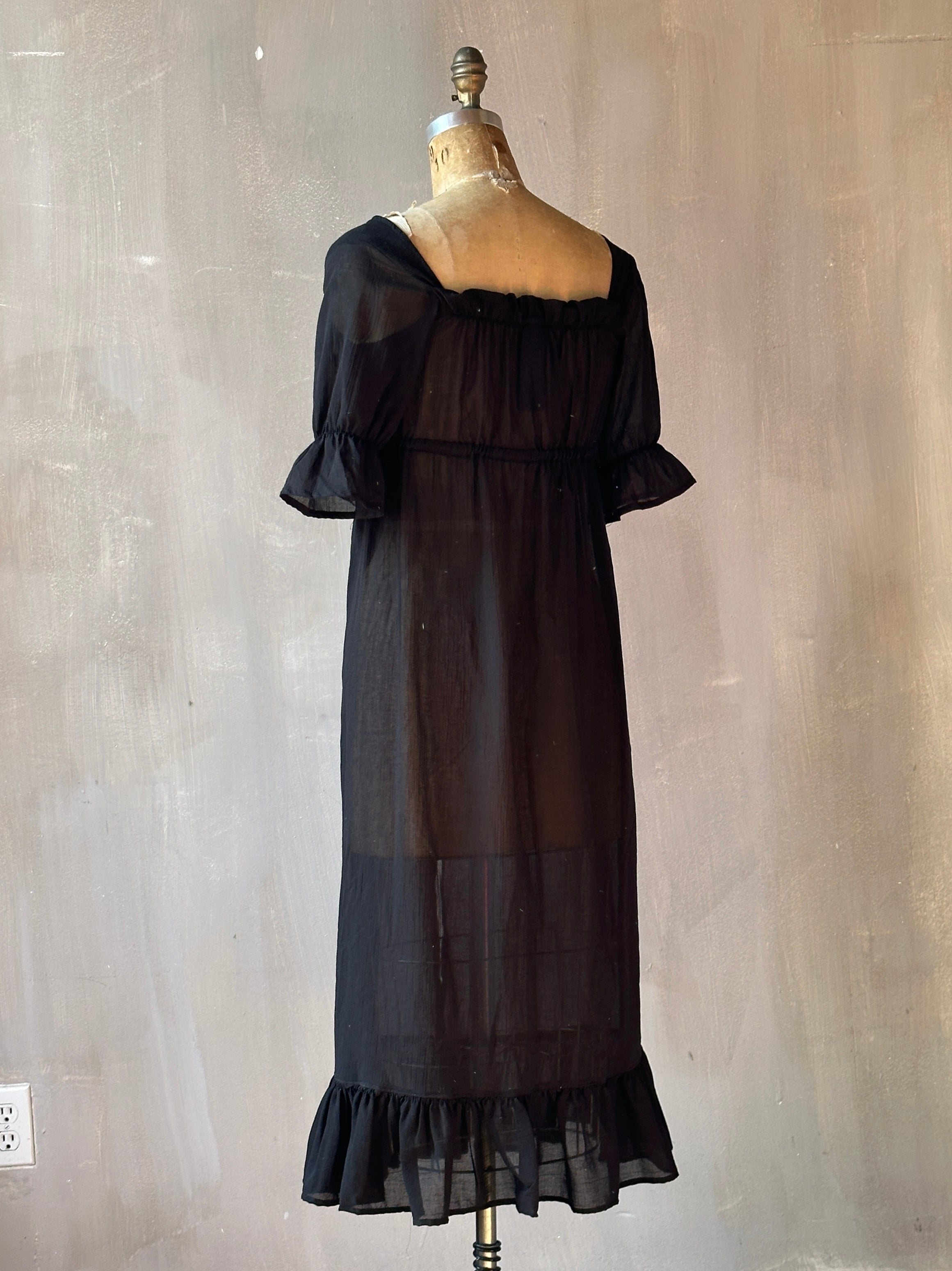 Spring '25: Chemise de la Reine Duster in Black Voile