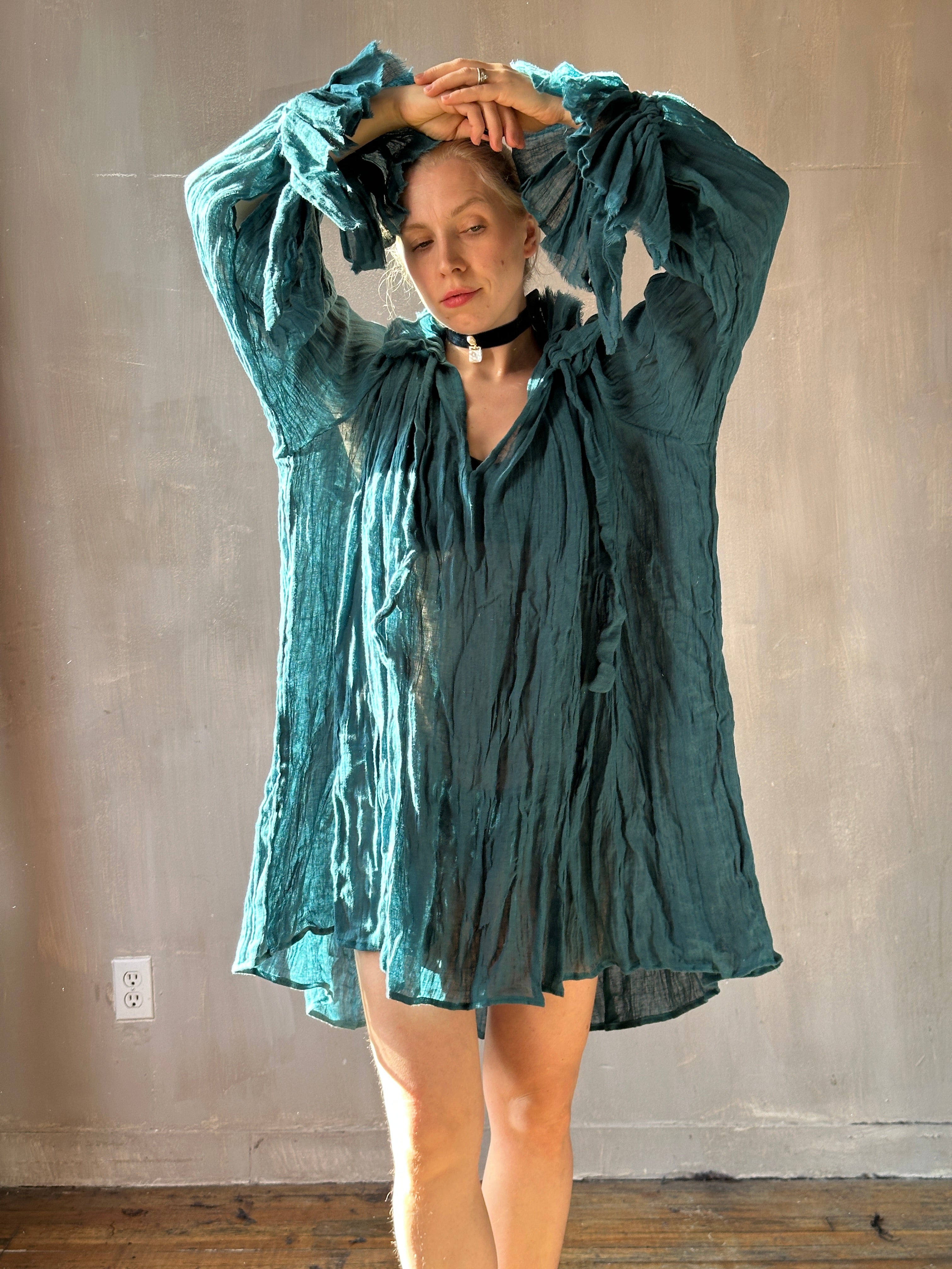 Alchemist Chemise in Teal Linen