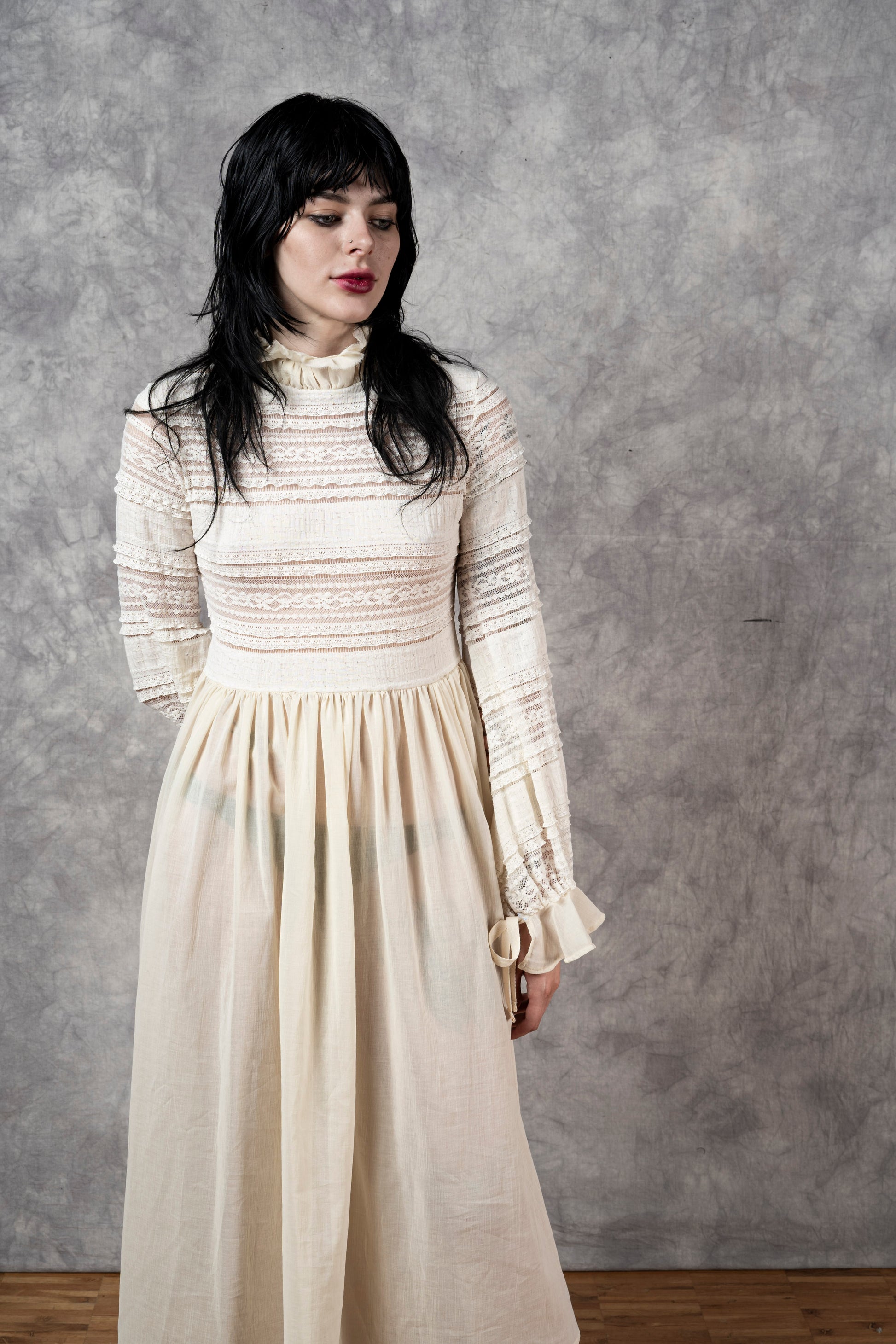 FW23 Edith Lace High Collar Dress in Ivory (Limited Edition) – NUIT  Clothing Atelier