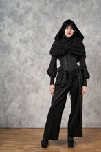 FW23 Underbust Pannier Corset in Black Linen (Pre-Order)