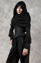 FW23 Underbust Pannier Corset in Black Linen (Pre-Order)