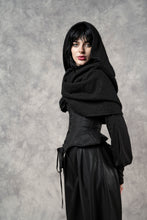 FW23 Underbust Pannier Corset in Black Linen (Pre-Order)