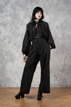 FW23 Wide Leg Trouser in Black Cotton (Pre-Order, Limited Edition)