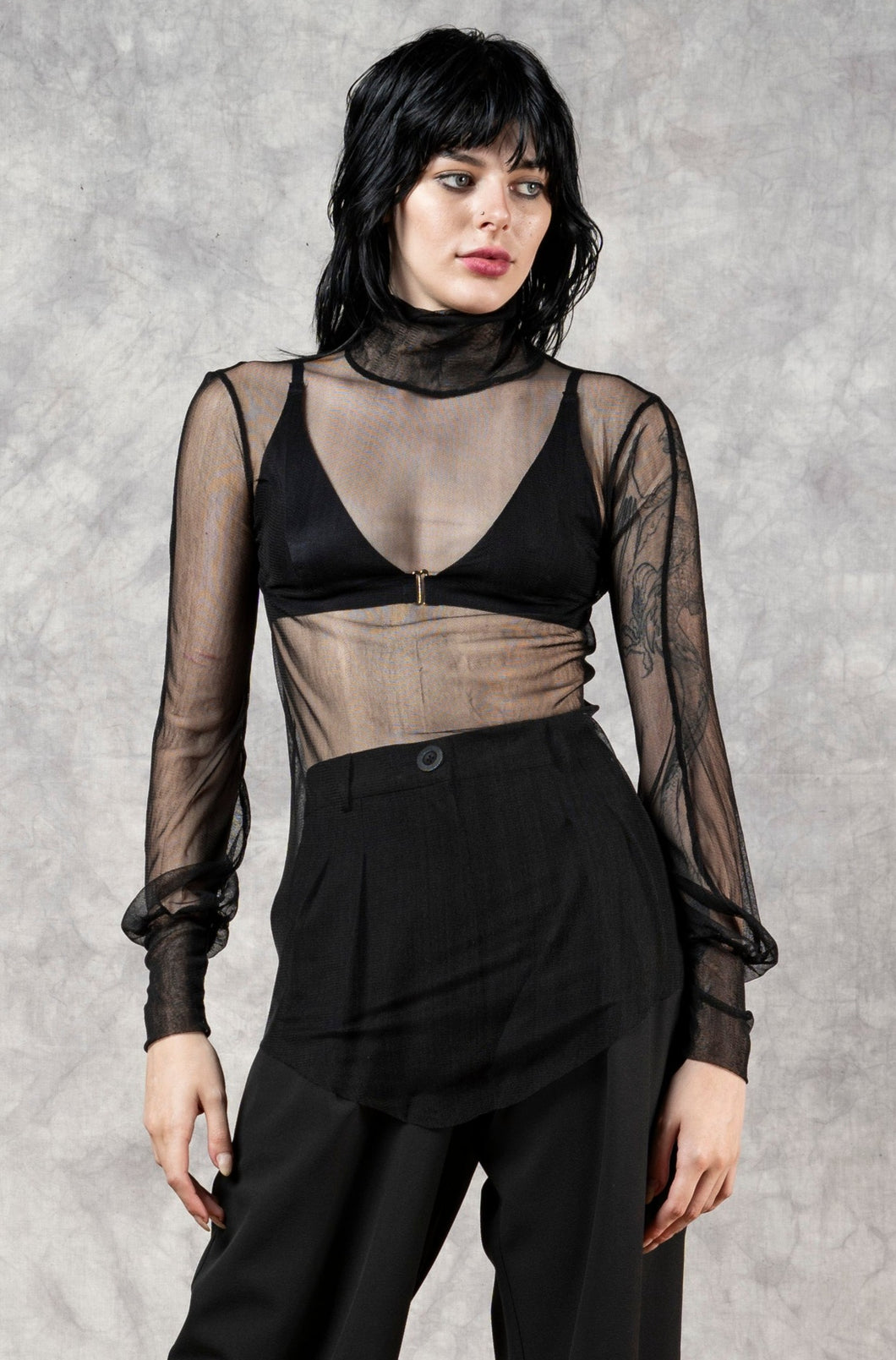 FW23 Bishop Sleeve Silk Tulle Hourglass Tunic (Limited Edition, In-Stock)