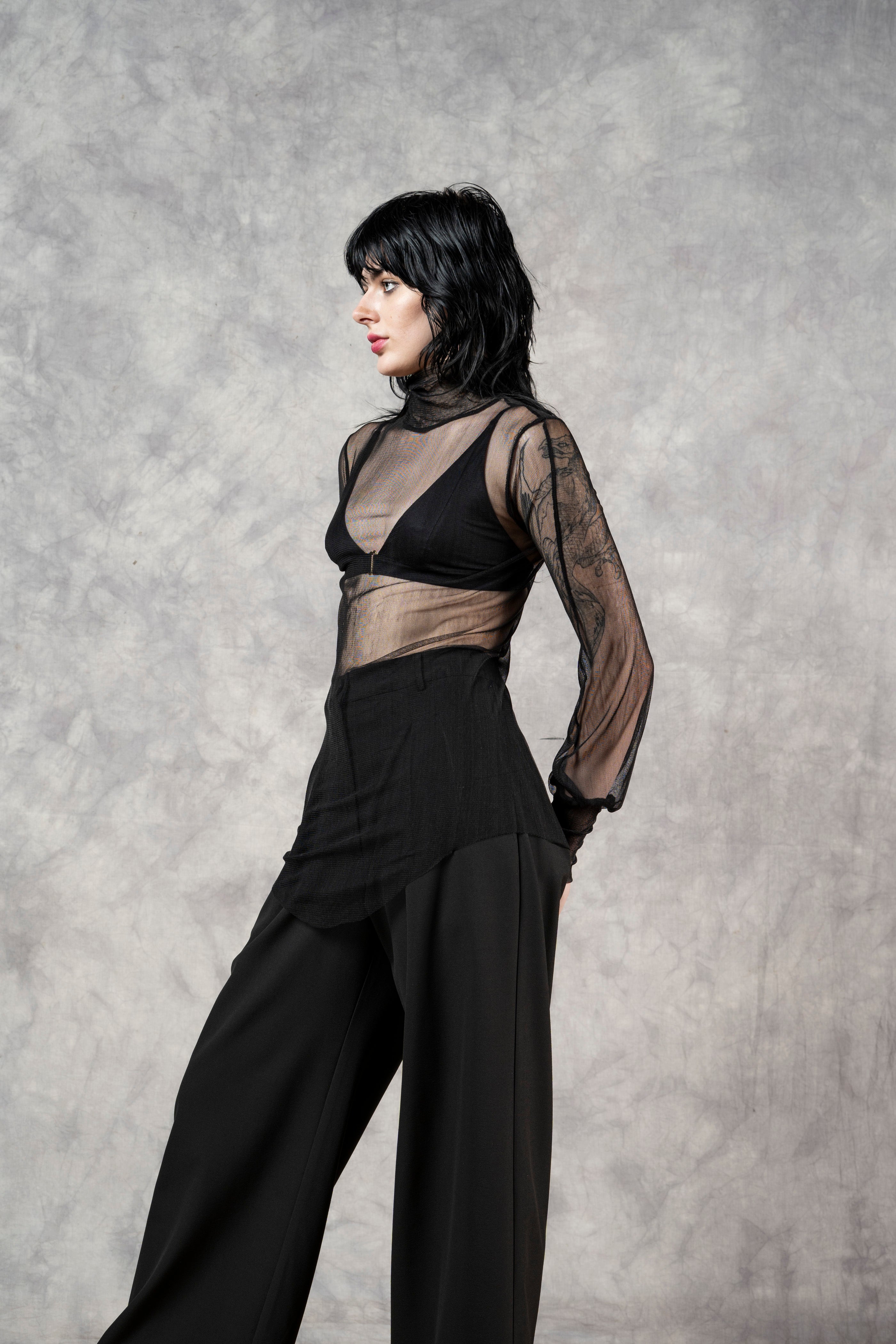Bishop Sleeve Silk Tulle Hourglass Tunic