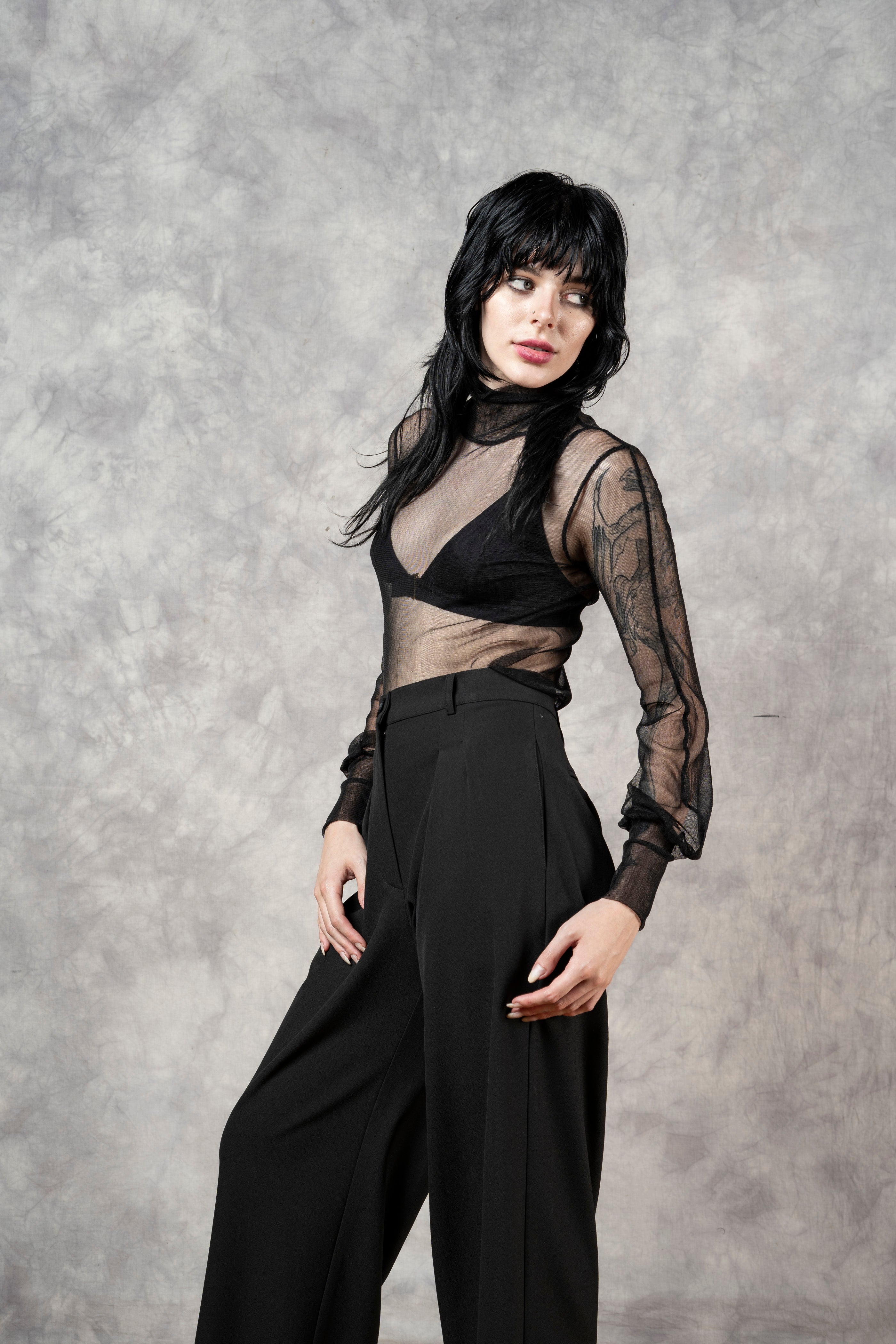 Bishop Sleeve Silk Tulle Hourglass Tunic