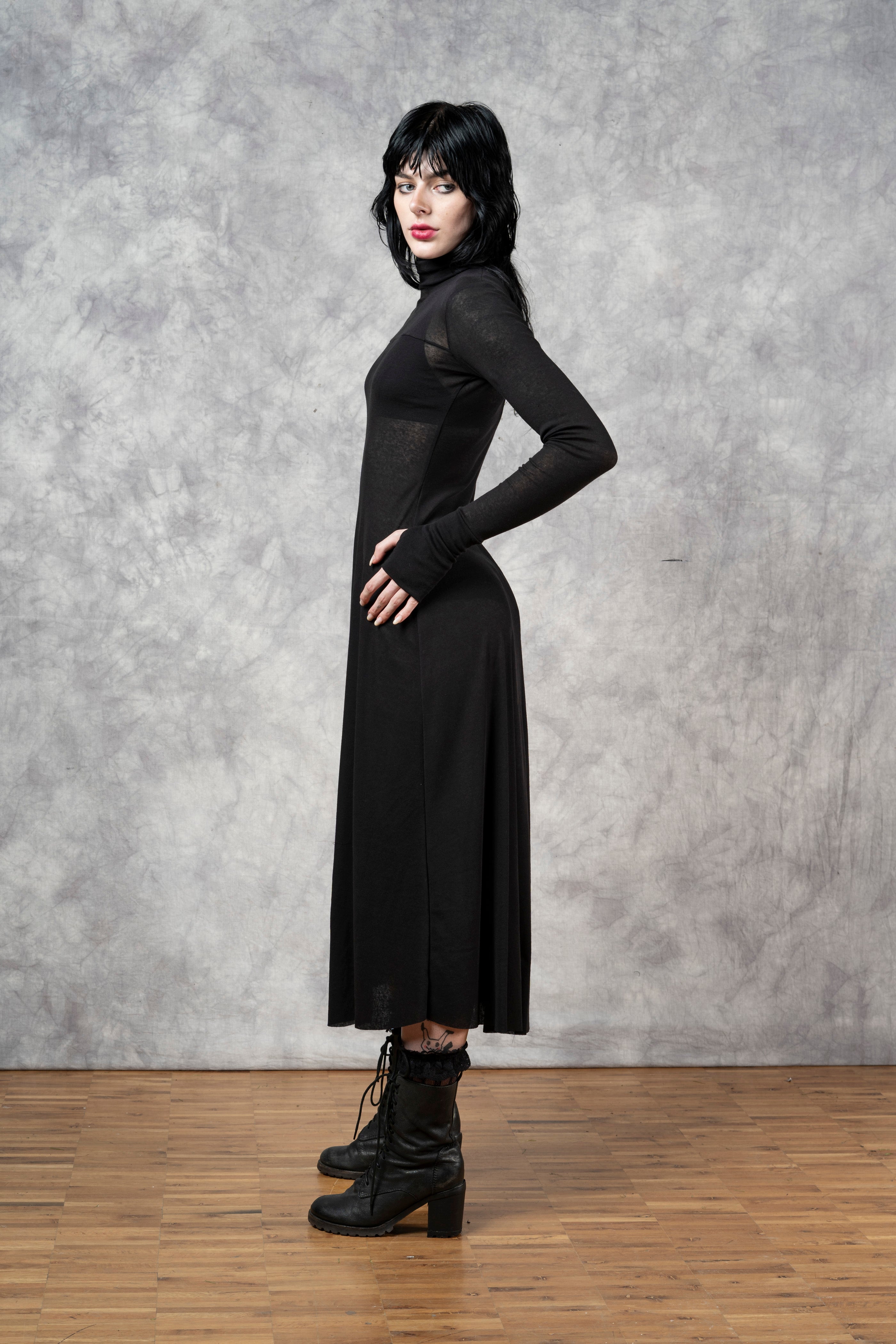 Cross-Seam Maxi Dress
