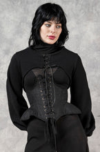 FW23 Underbust Pannier Corset in Black Linen (Pre-Order)