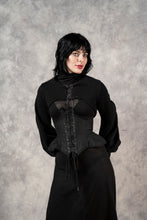 FW23 Underbust Pannier Corset in Black Linen (Pre-Order)