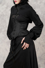 FW23 Underbust Pannier Corset in Black Linen (Pre-Order)